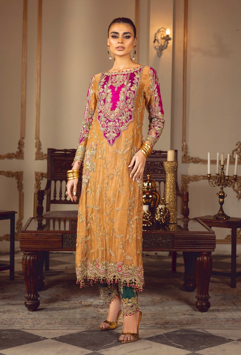 Sara Rohale Asghar Wedding Festive Hand Embroidered Organza Unstitched Sultanique Pehnawa