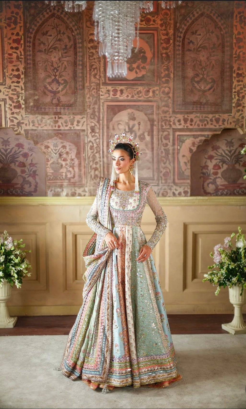 Nomi Ansari - Maryam Nawaz Pastel outfit Eemie's Studio