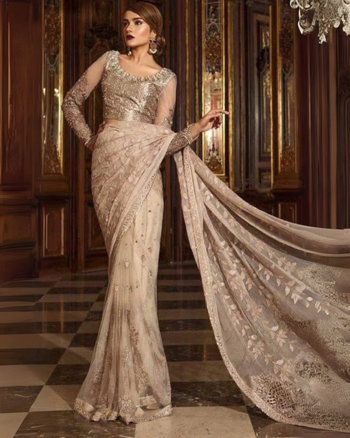 Maria.B Mbroidered Saree Ayla's Atelier