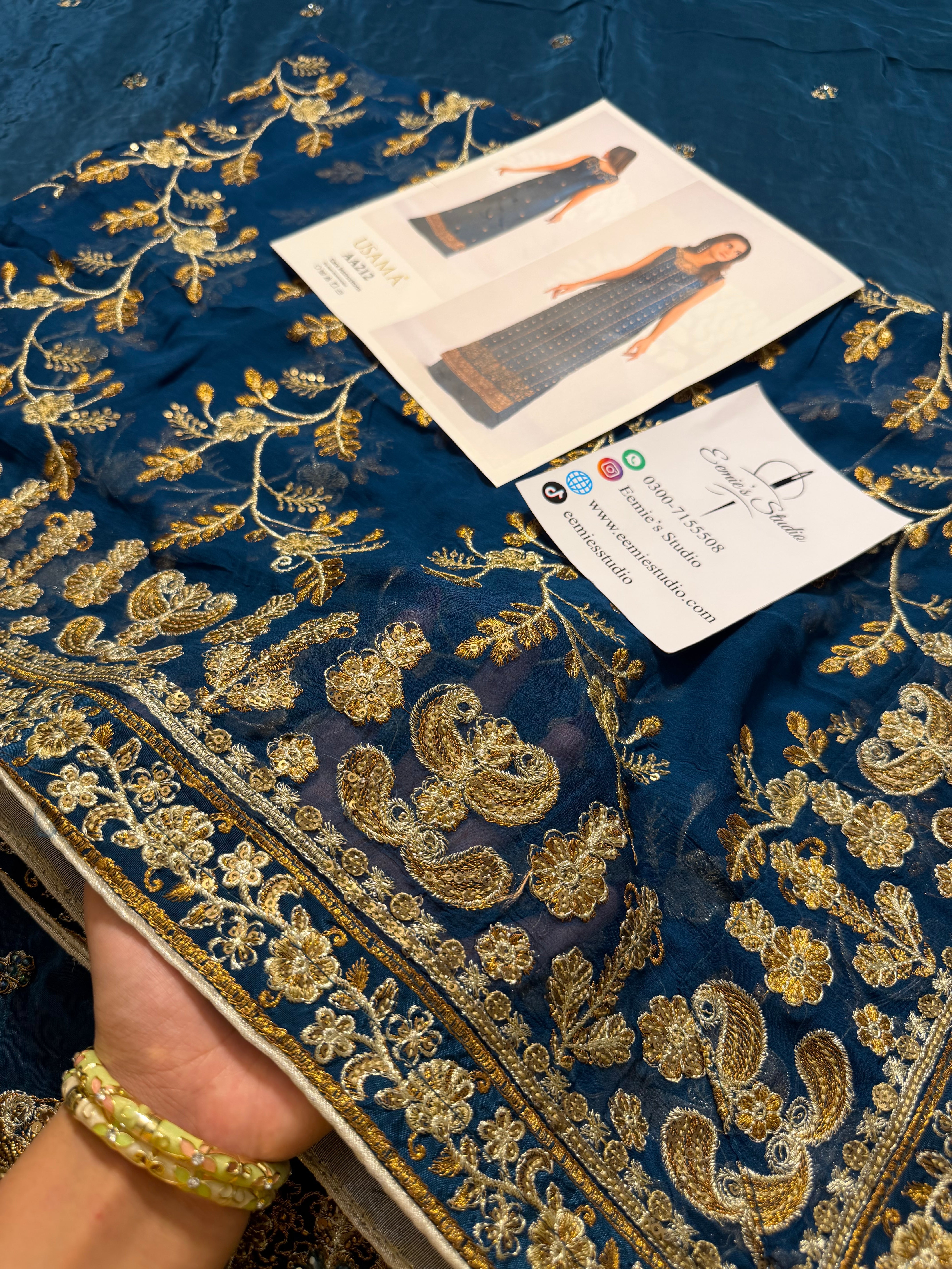 Usama Silk - Teal Luxe Ayla's Atelier
