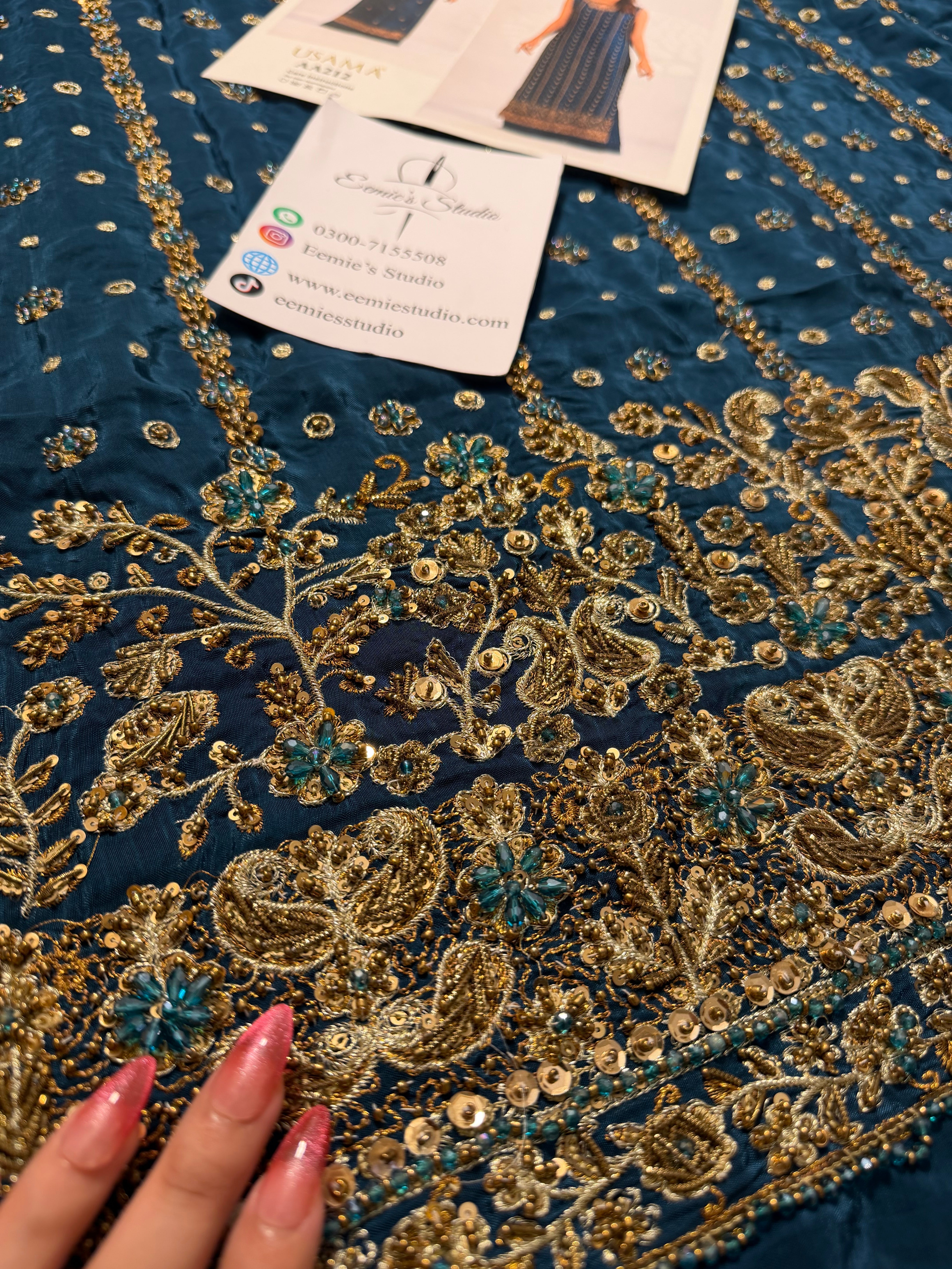 Usama Silk - Teal Luxe Ayla's Atelier