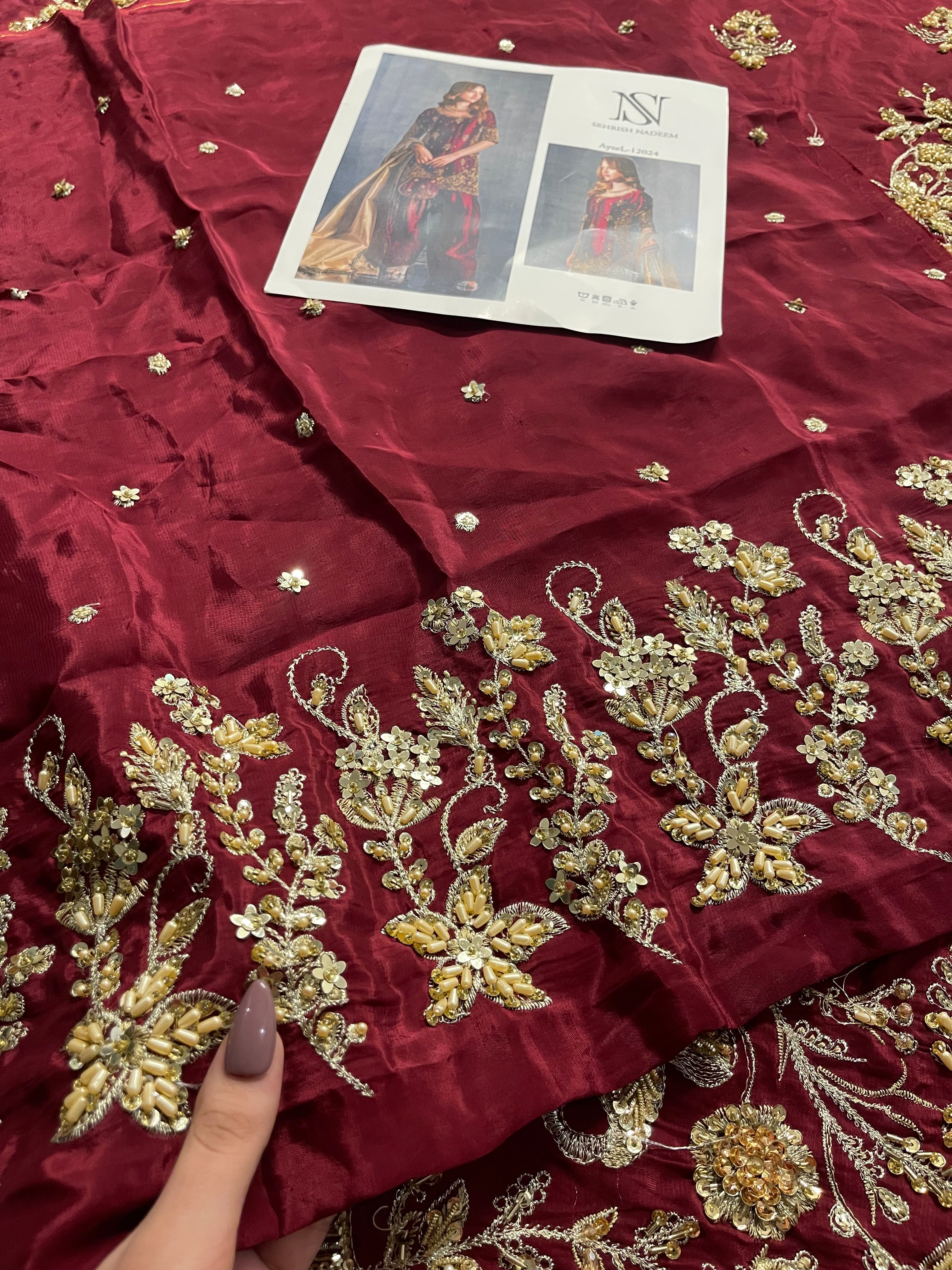 House Of Sehrish Nadeem - Maroon ensemble Eemie's Studio
