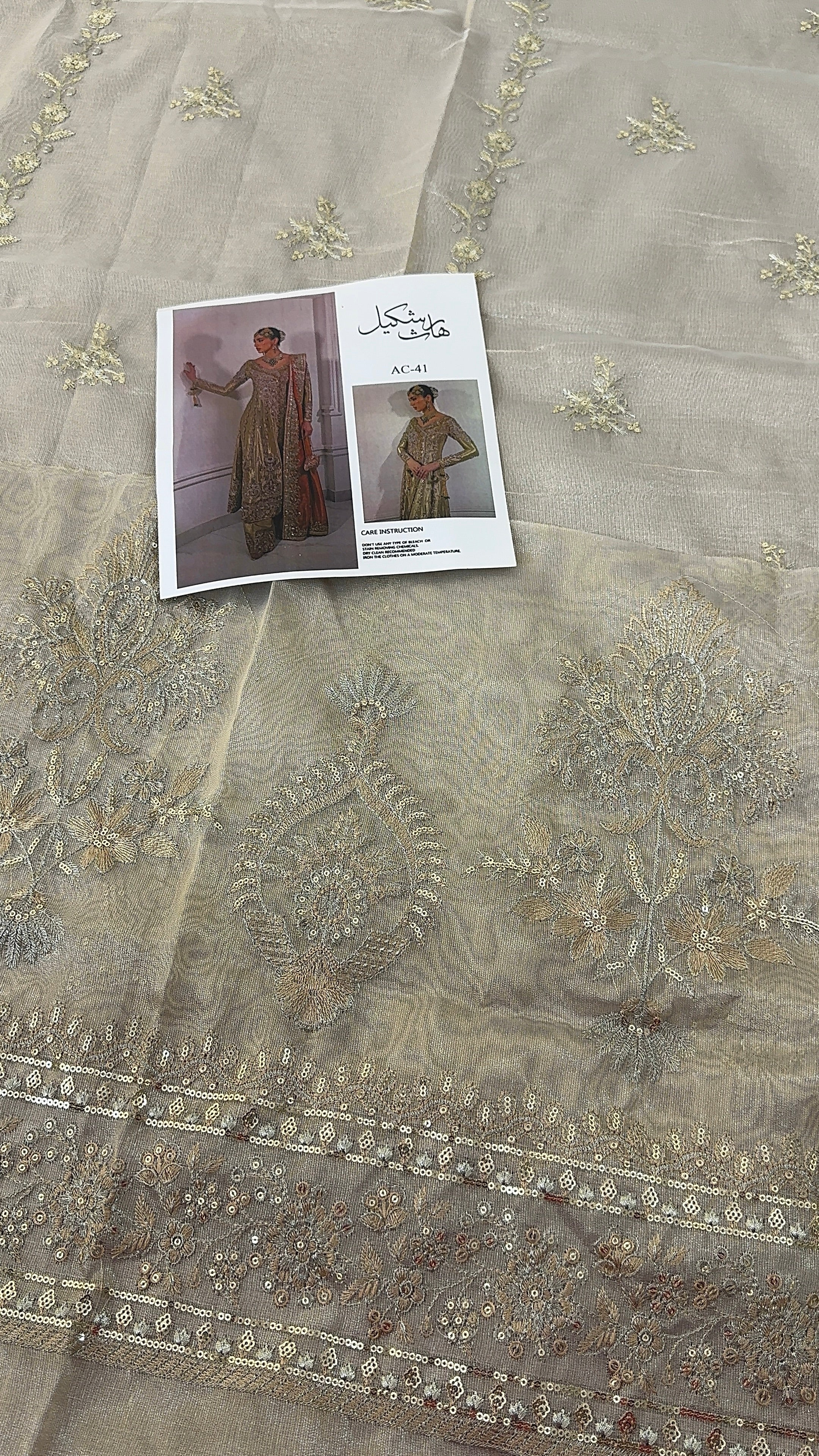 Alina Khan – Gold Metallic | Luxury Double Zari Pakistani Designer Dress Ayla's Atelier