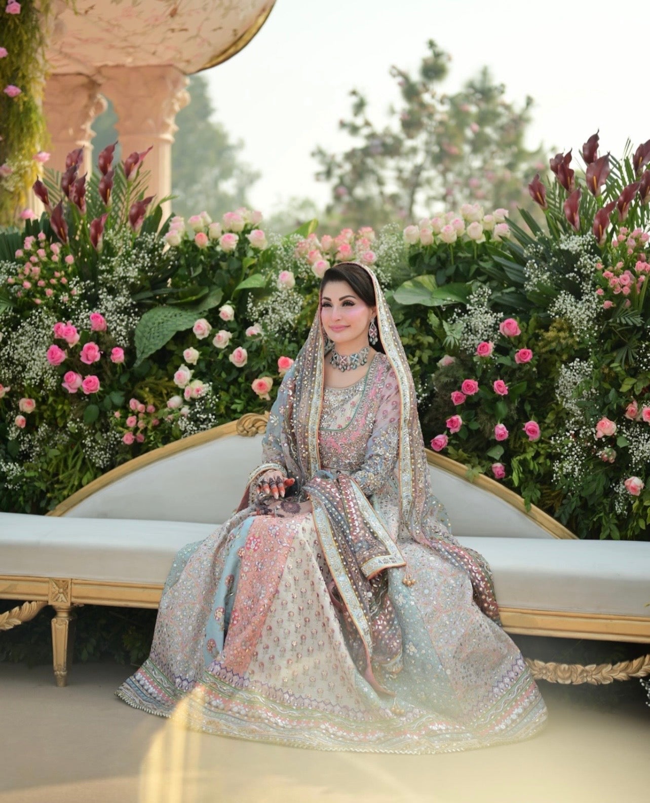 Nomi Ansari - Maryam Nawaz Pastel outfit Eemie's Studio