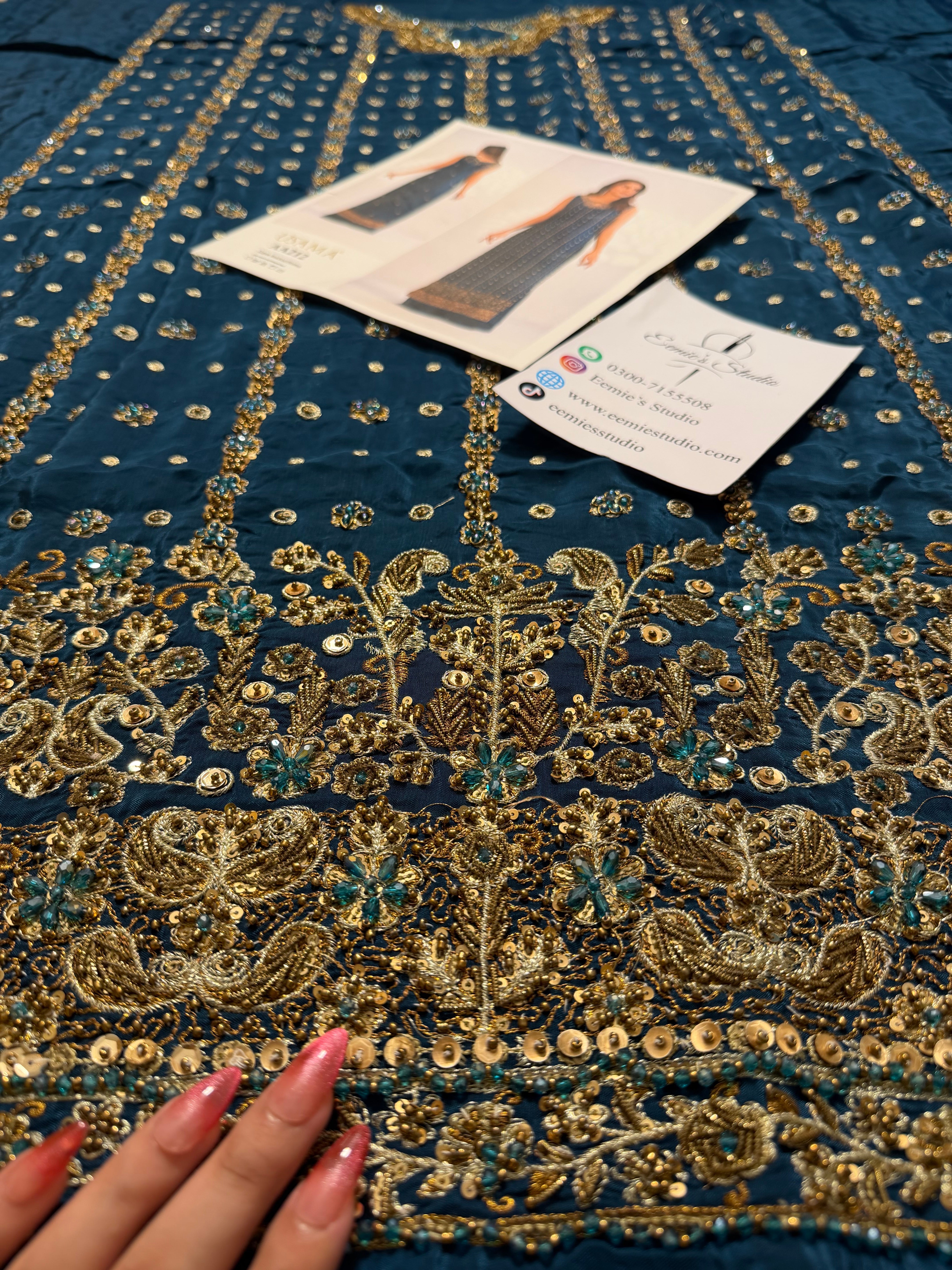Usama Silk - Teal Luxe Ayla's Atelier