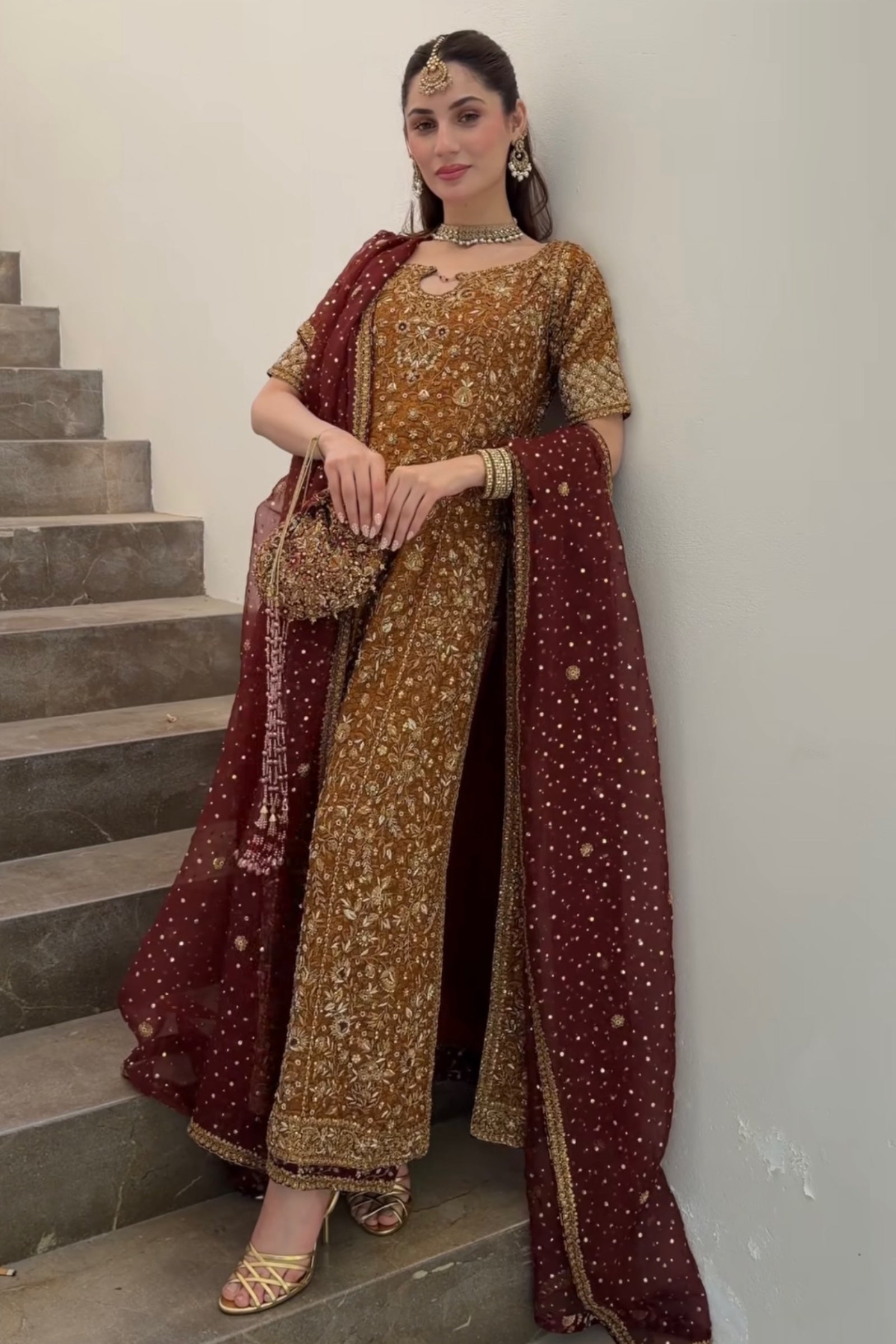 Zeeshan Danish - Rust & Burgundy Ayla's Atelier