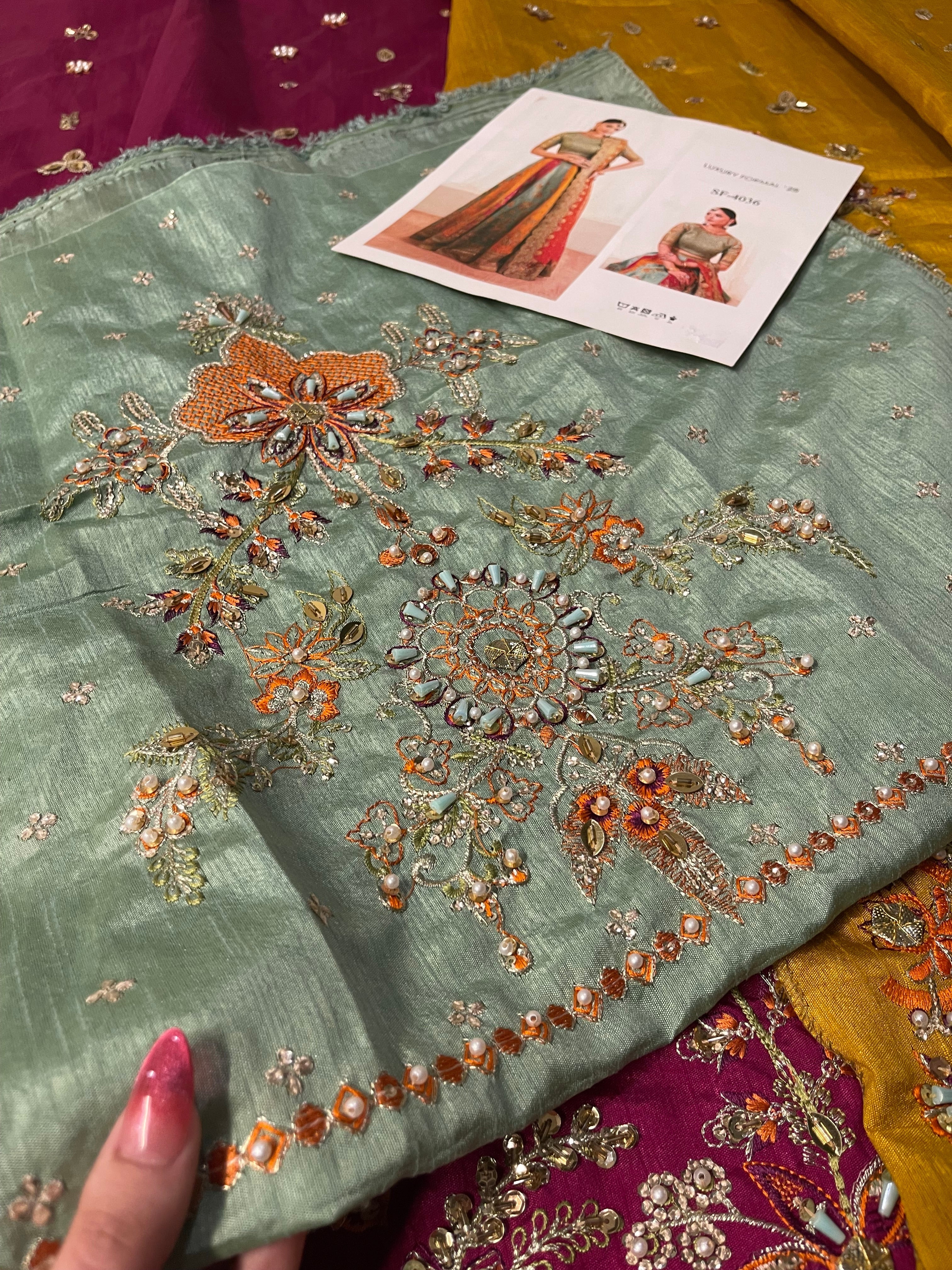 Baroque Embroidered Silk SF-4036 Ayla's Atelier