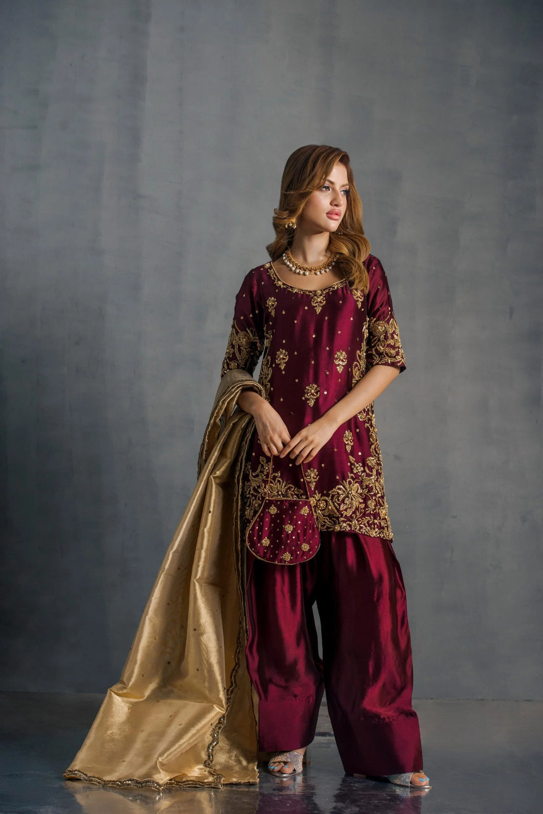 House Of Sehrish Nadeem - Maroon ensemble Eemie's Studio