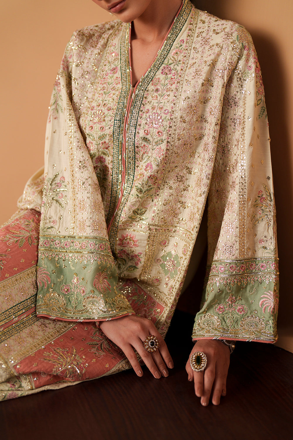 Ethnc - Matcha Kaftan Kameez set Ayla's Atelier