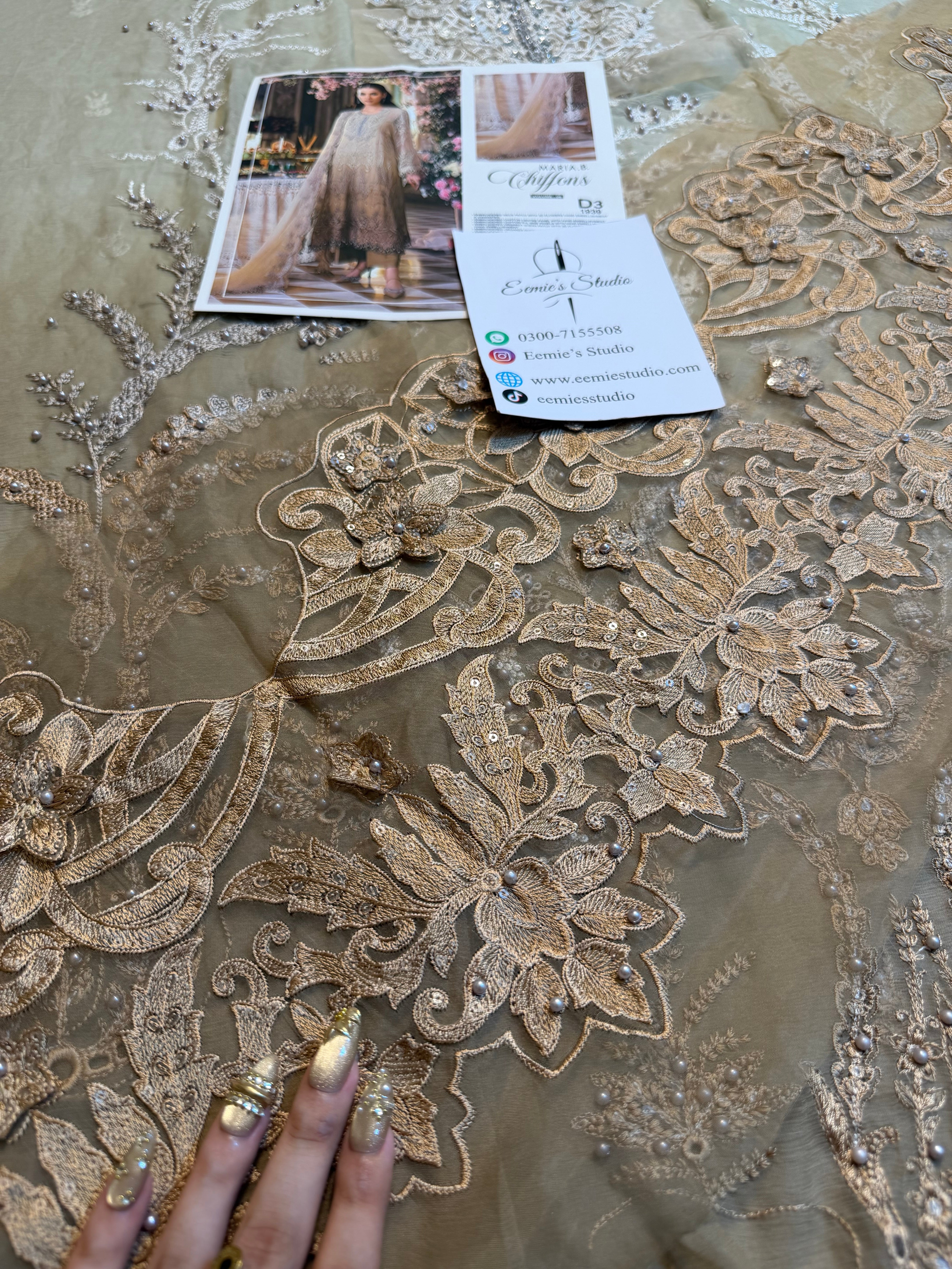 Maria.B Chiffons MPC-26-103-Olive Gold Ayla's Atelier