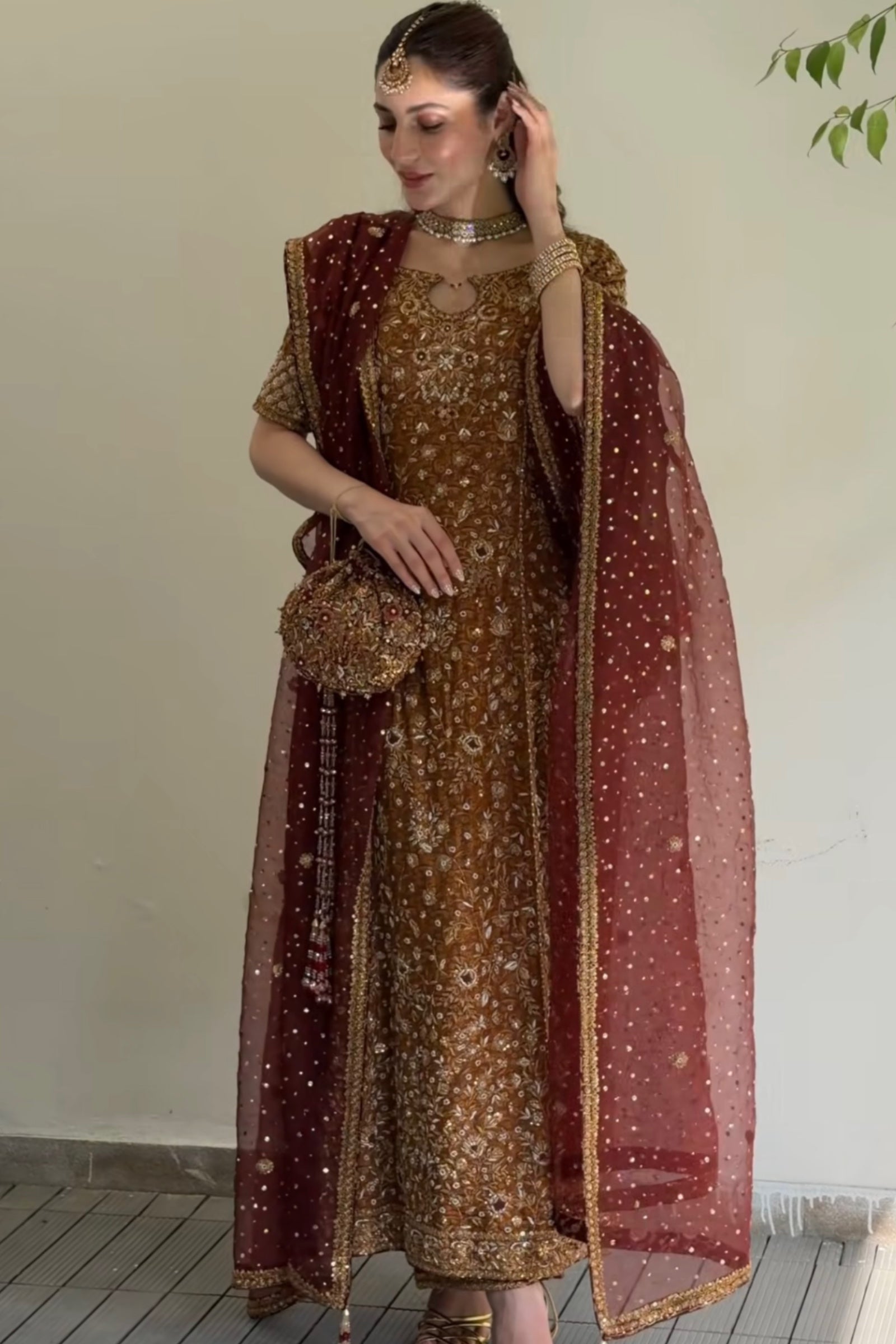 Zeeshan Danish - Rust & Burgundy Ayla's Atelier