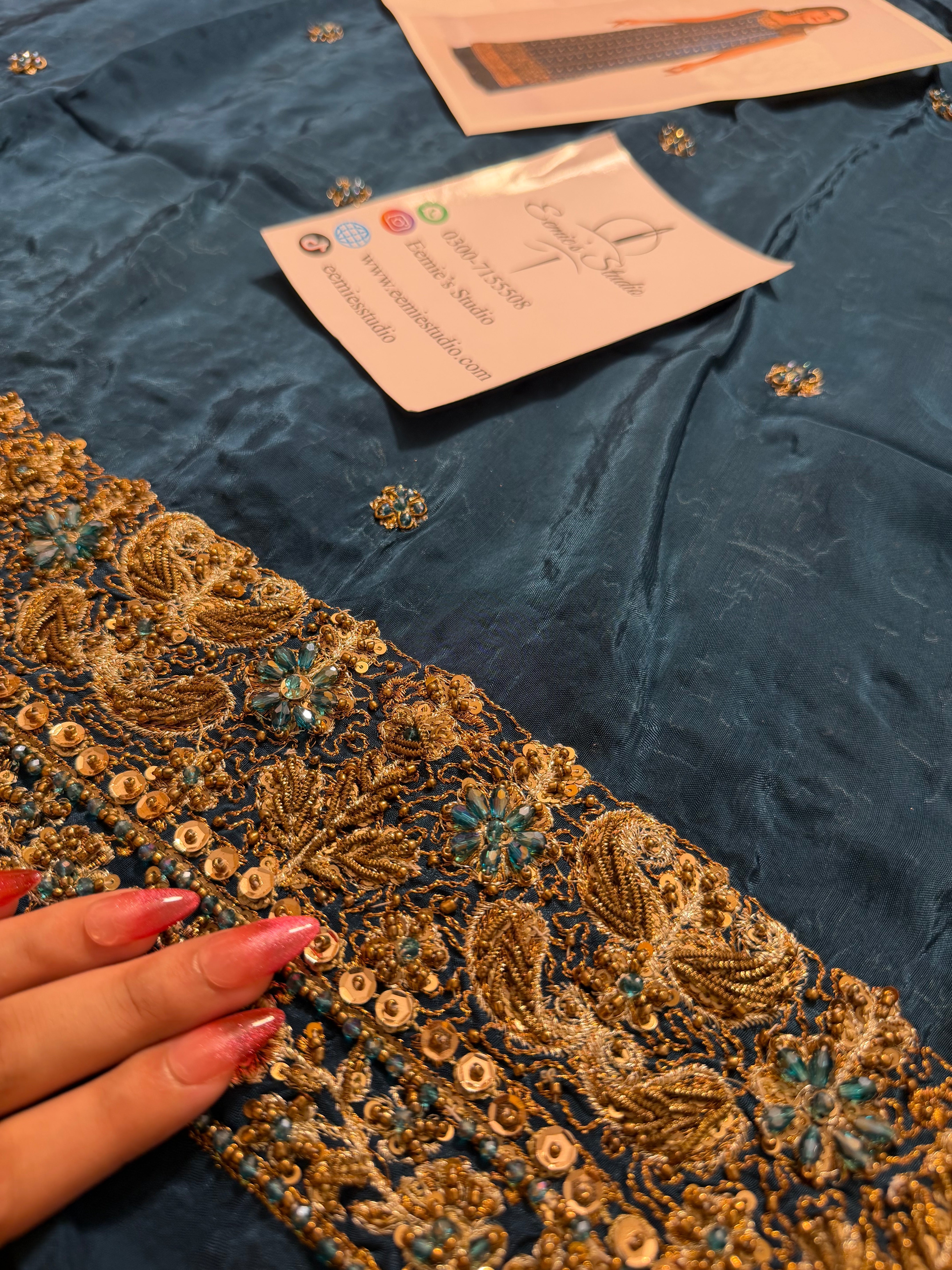 Usama Silk - Teal Luxe Ayla's Atelier