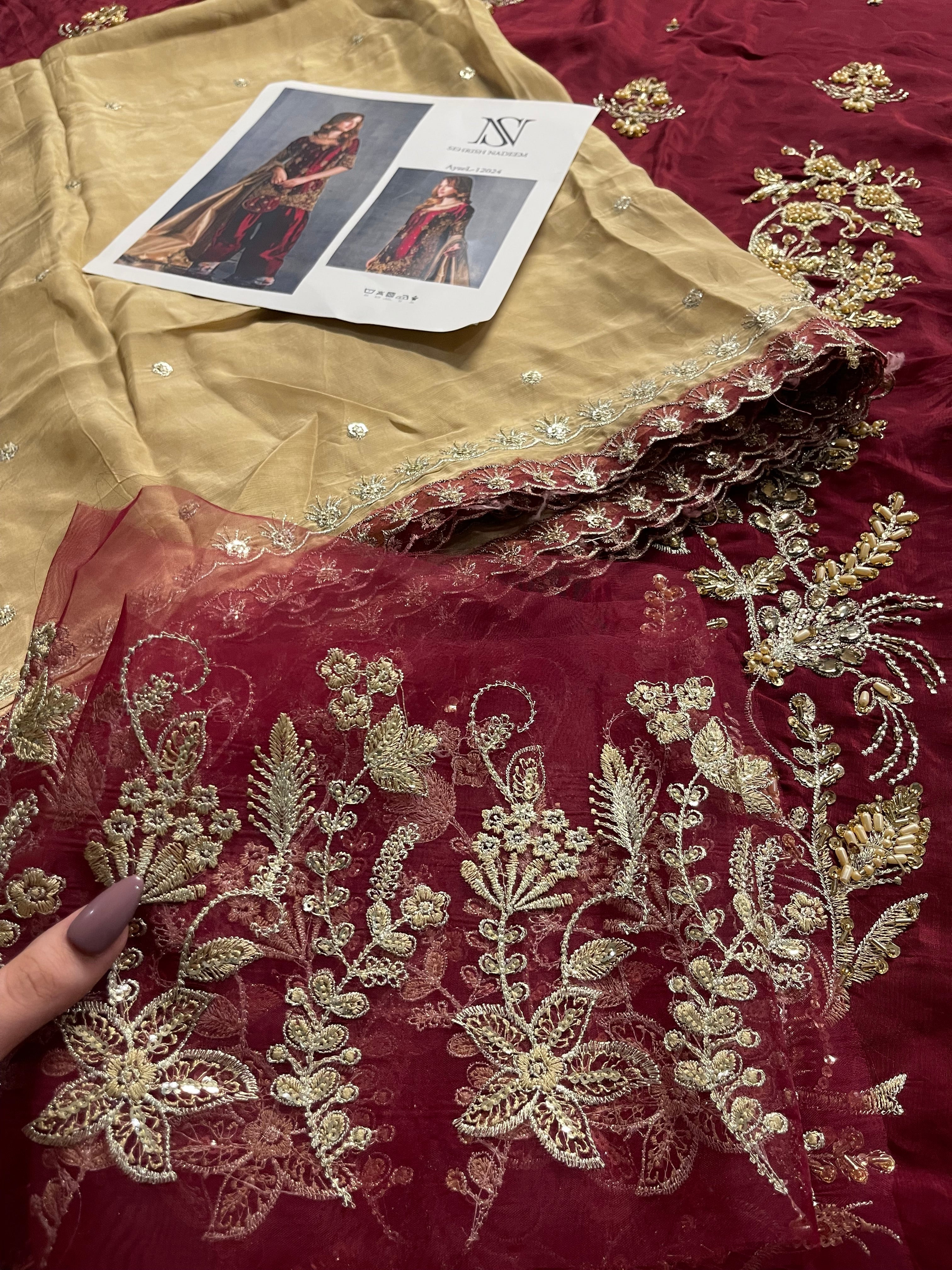 House Of Sehrish Nadeem - Maroon ensemble Eemie's Studio