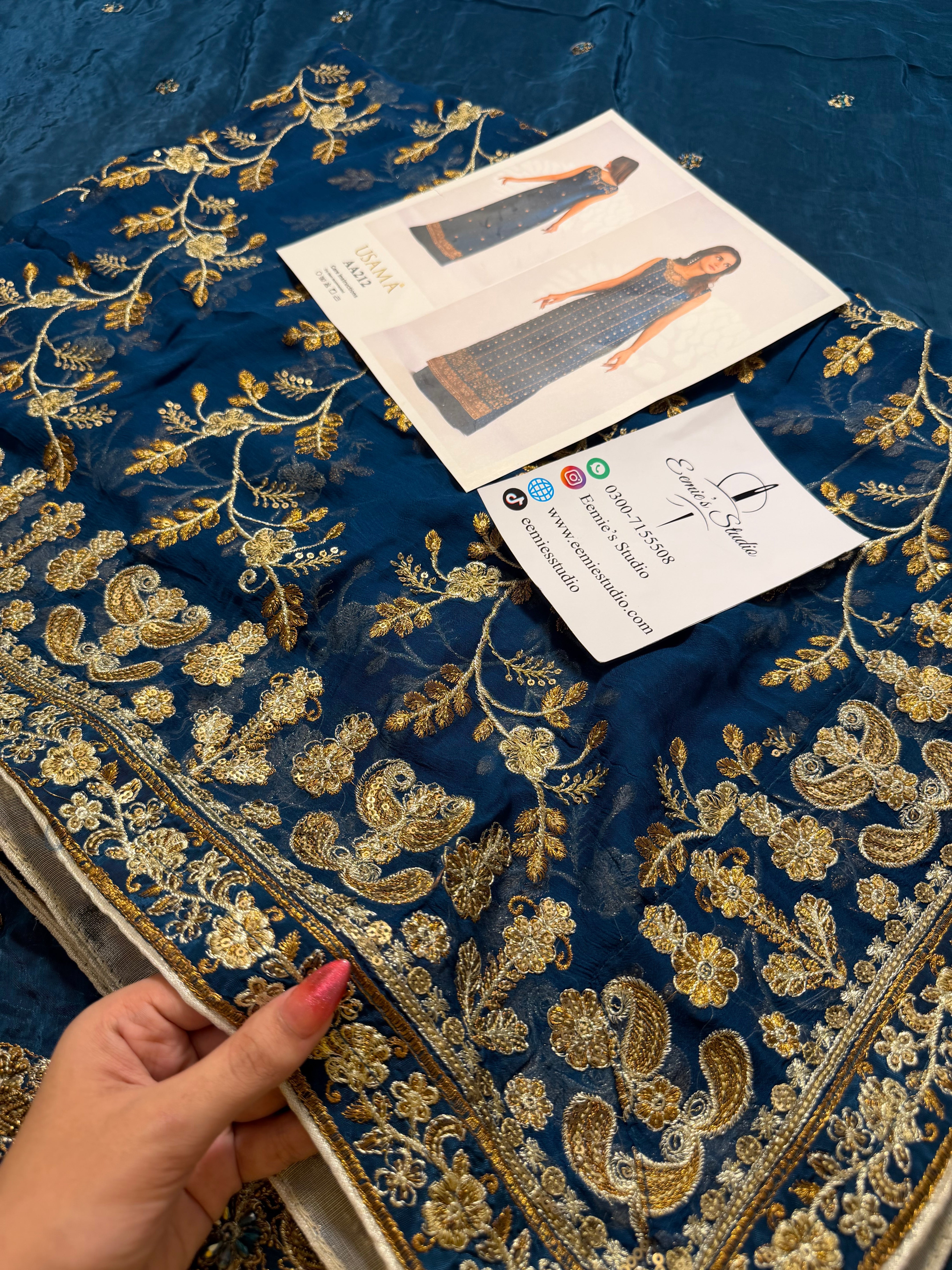 Usama Silk - Teal Luxe Ayla's Atelier