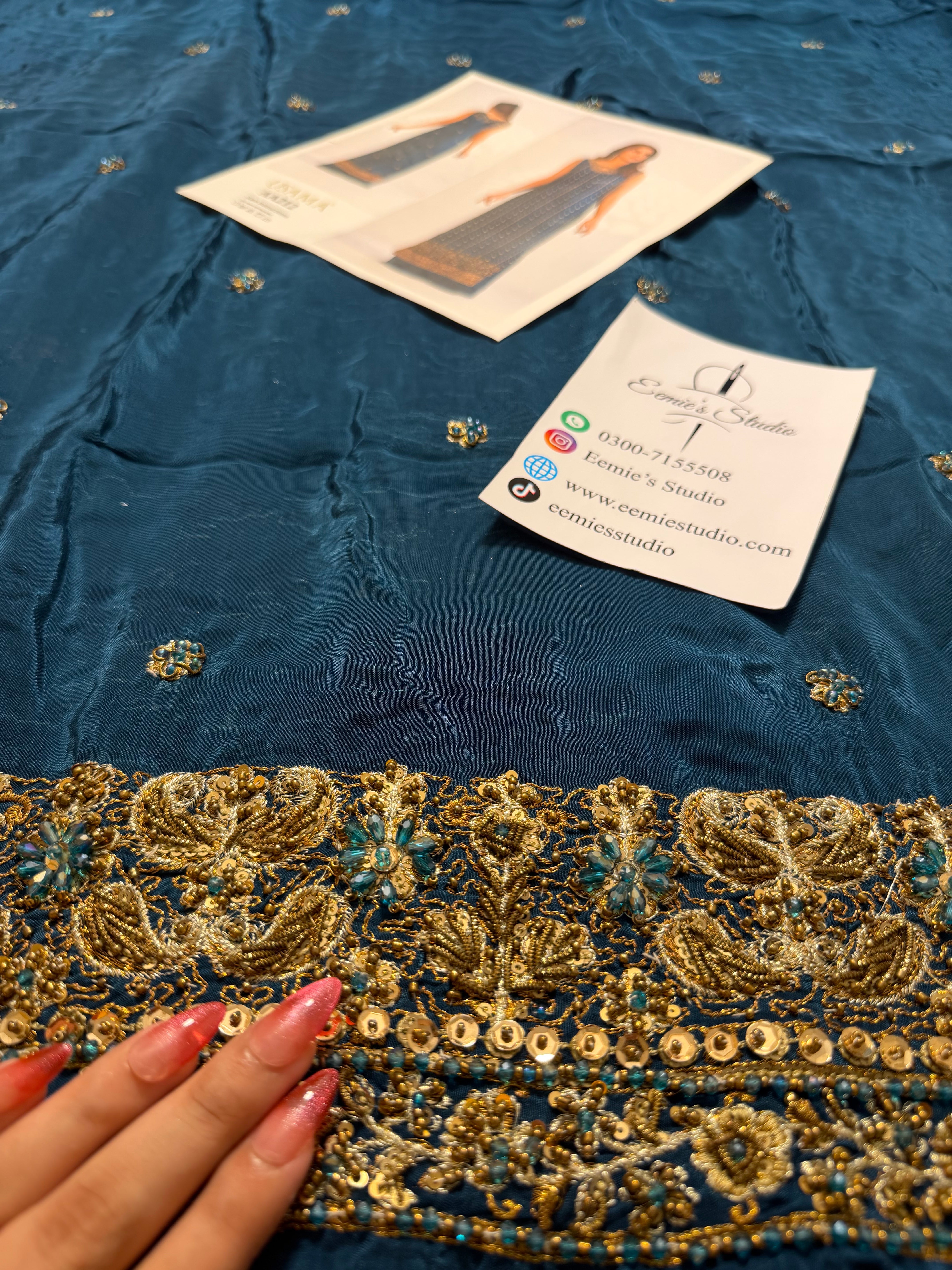 Usama Silk - Teal Luxe Ayla's Atelier