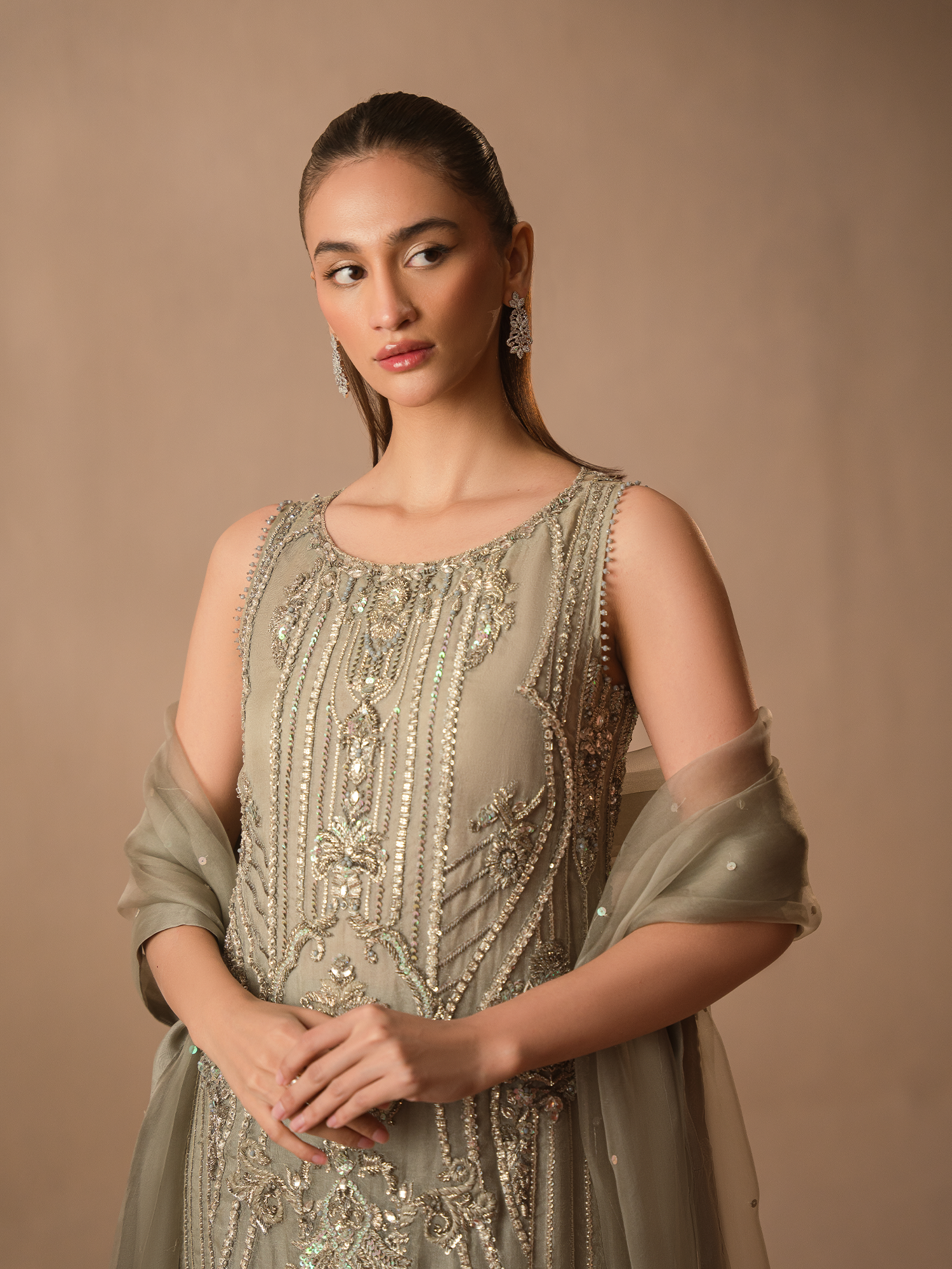 Abeera Usman-Silver Mint . Designerstudioofficial