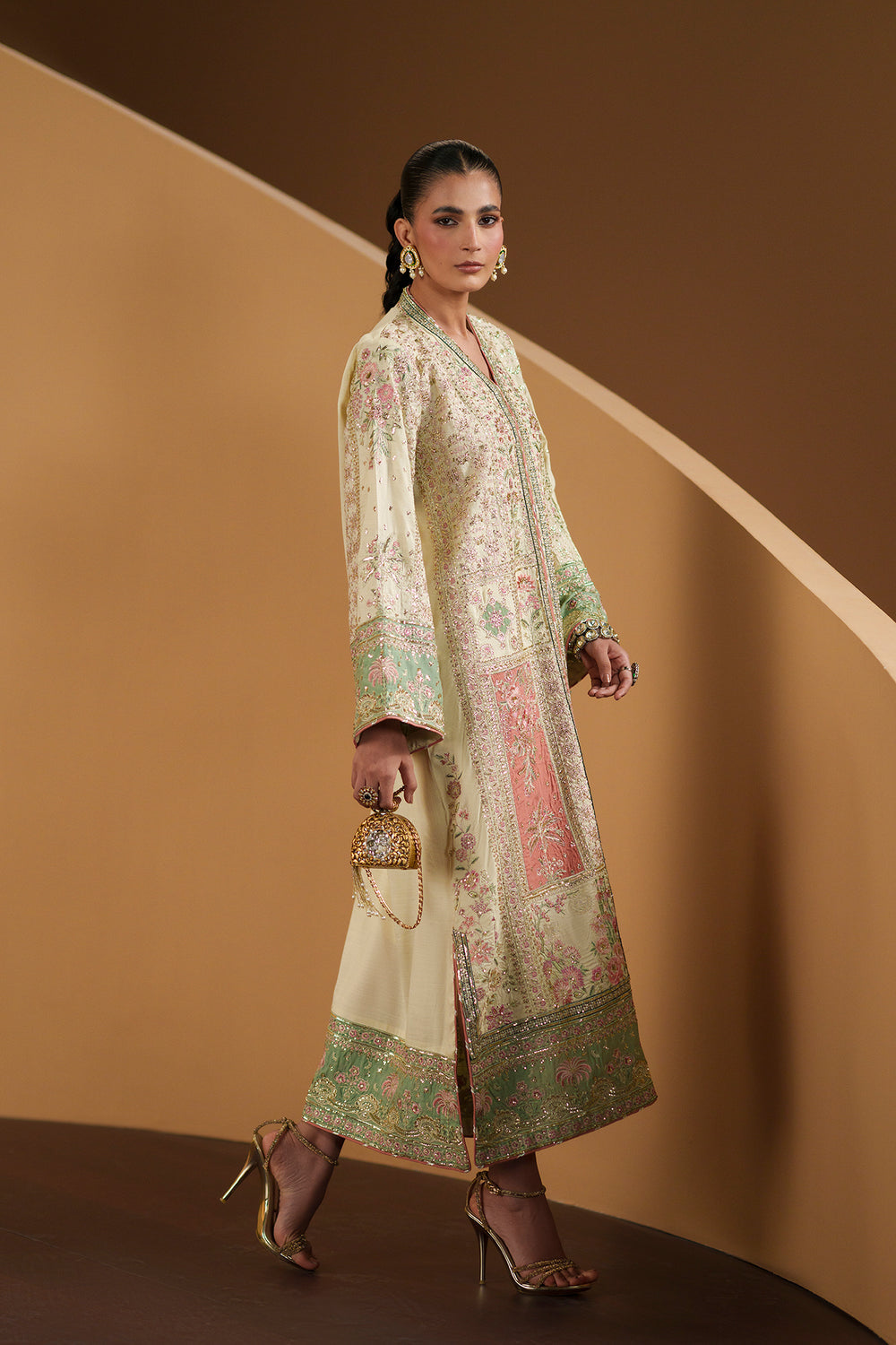 Ethnc - Matcha Kaftan Kameez set Ayla's Atelier