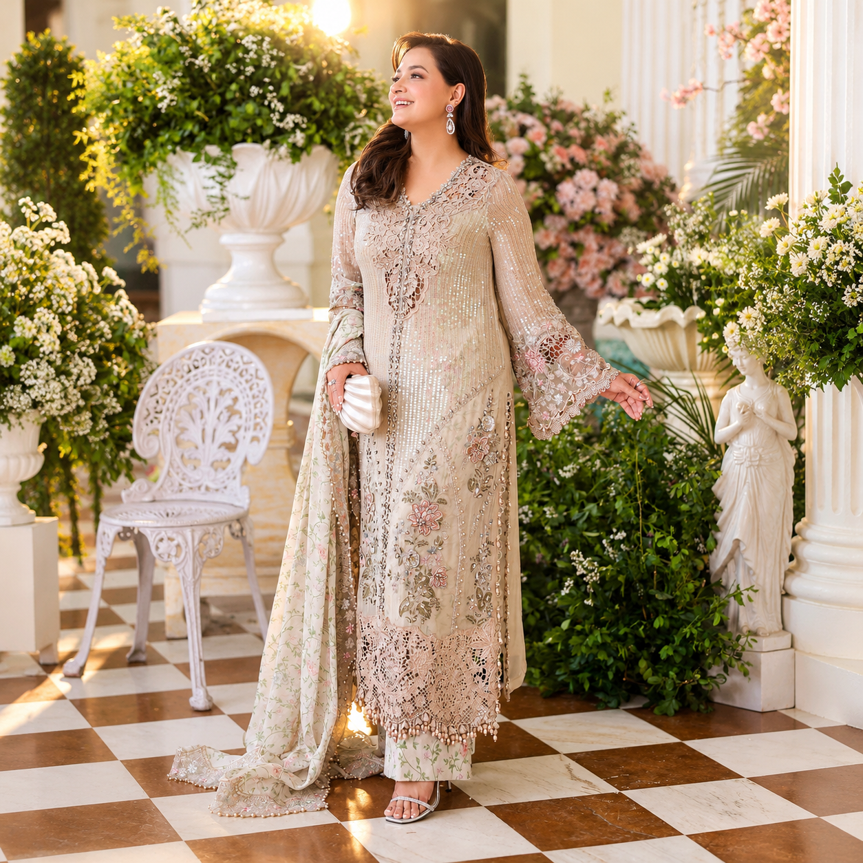Maria B Chiffons MPC-26-107-Ivory Beige Ayla's Atelier