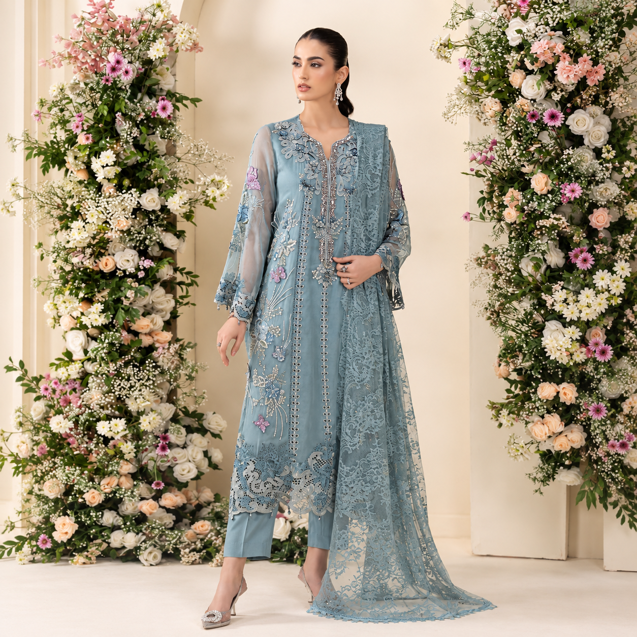 Maria.B Chiffons MPC-26-106-Slate Blue Ayla's Atelier