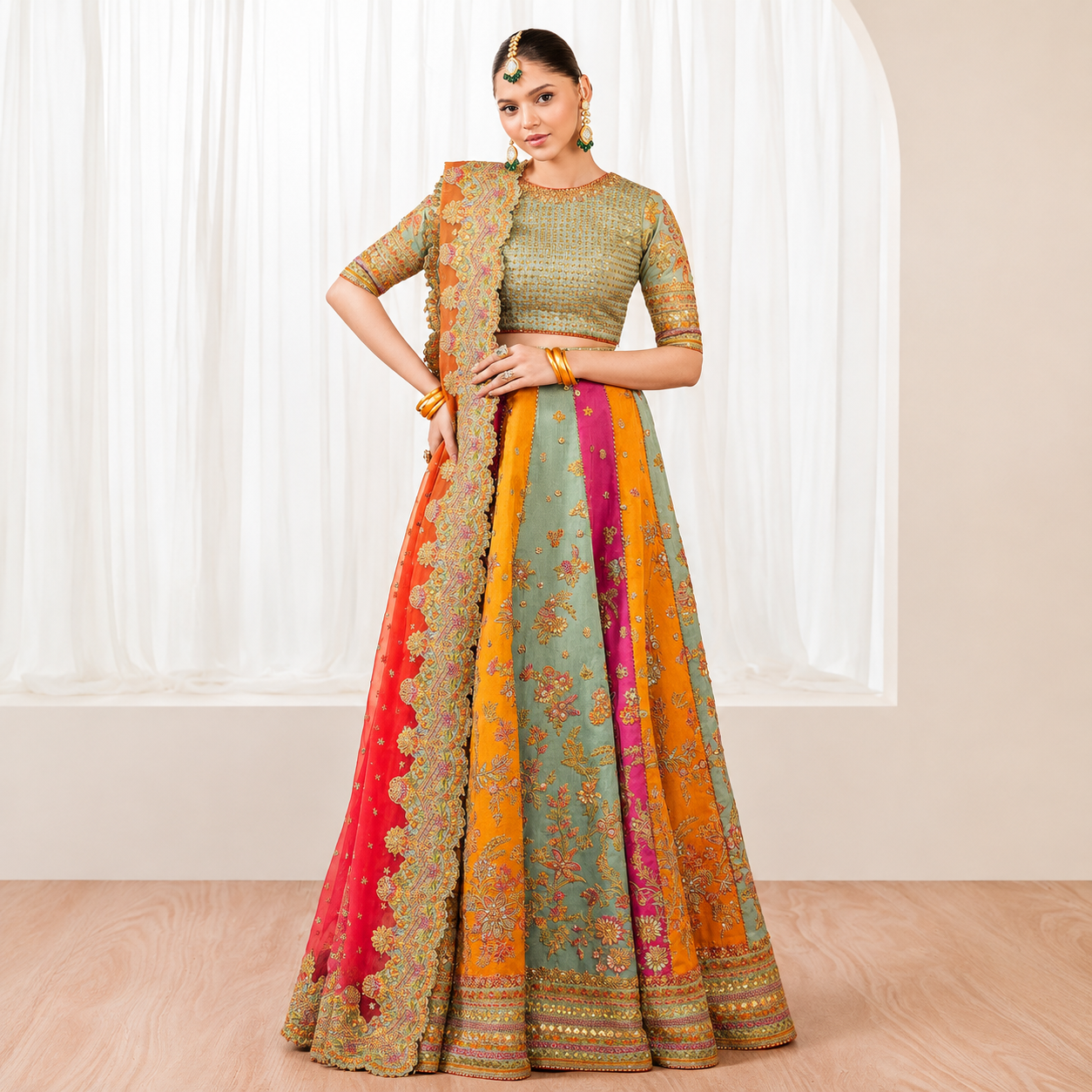 Baroque Embroidered Silk SF-4036 Ayla's Atelier