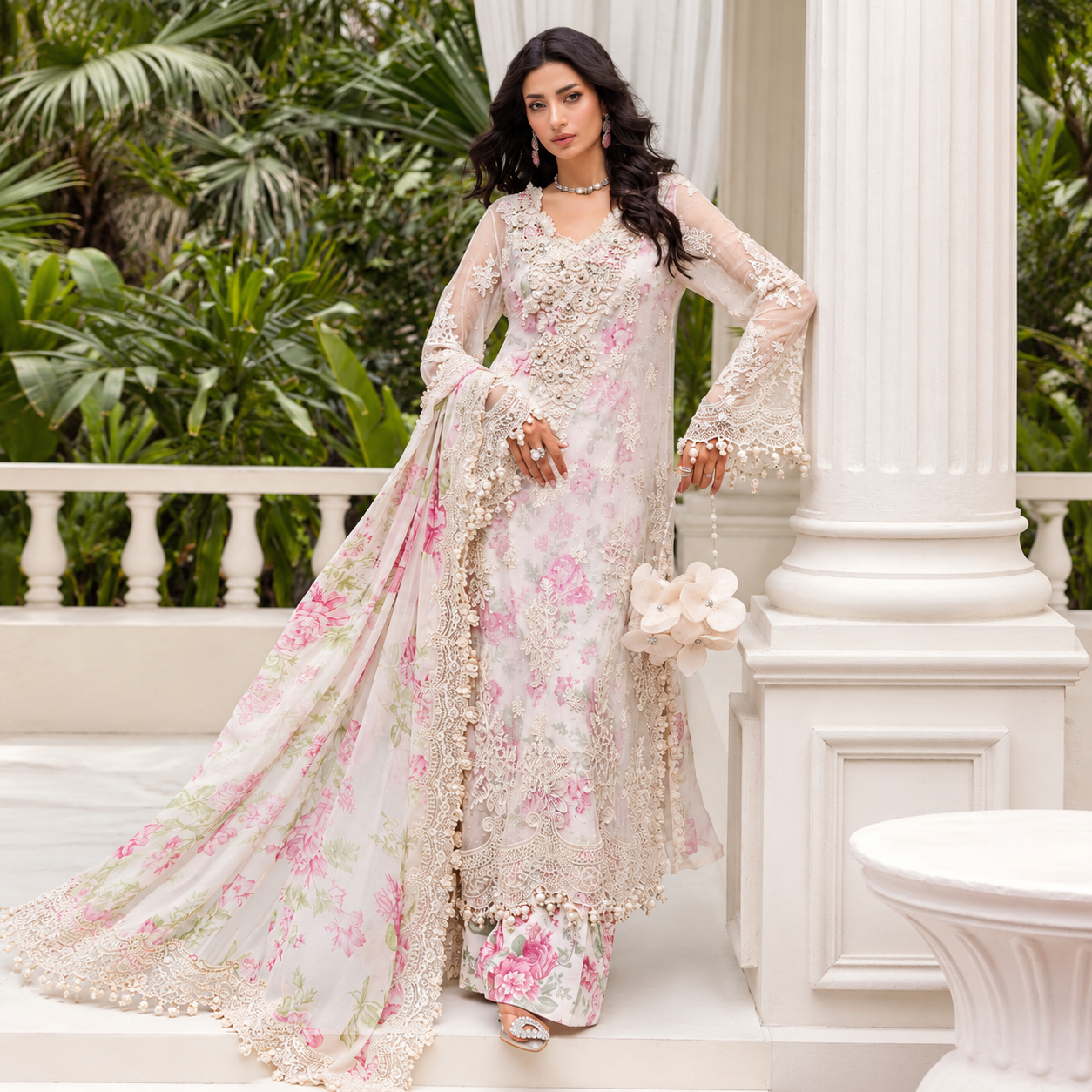 Maria.B Chiffons MPC-25-101
(Off White Rose) Ayla's Atelier