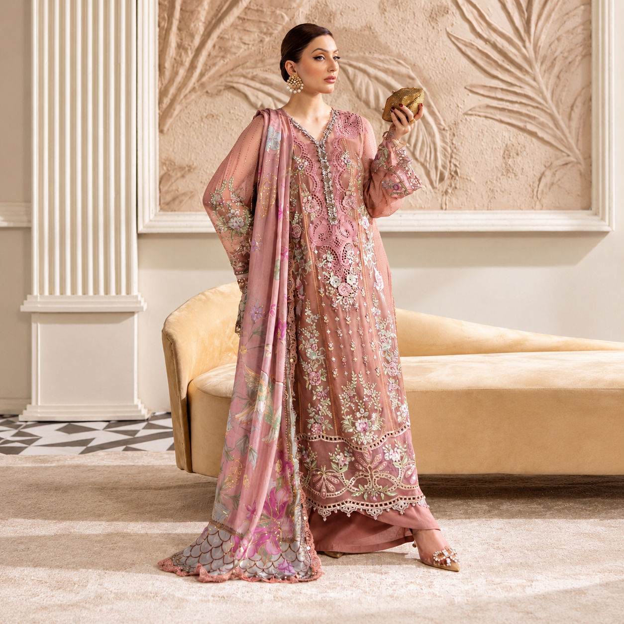 Maria.B Chiffons MPC-25-105
(Tea Pink) Ayla's Atelier