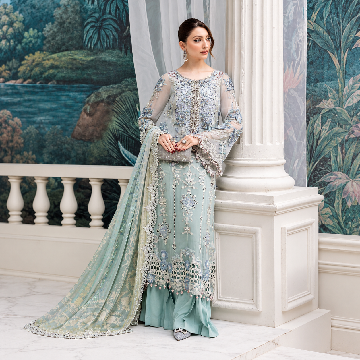 Maria.B Chiffons MPC-25-108 (Aqua) Ayla's Atelier