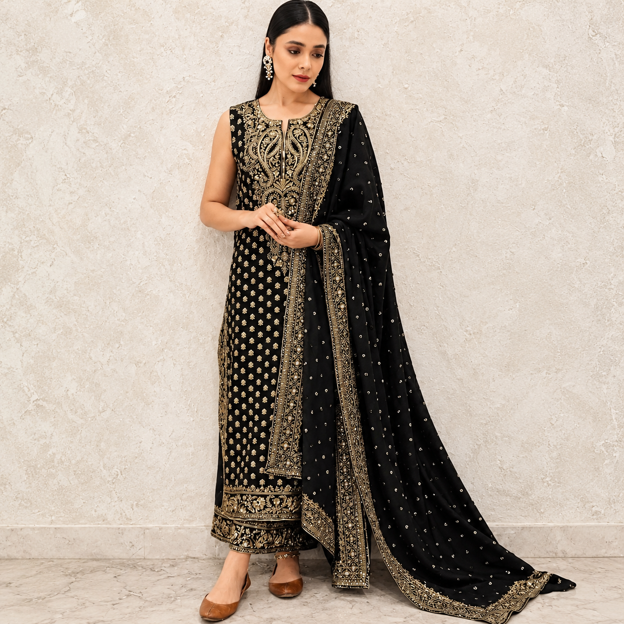 DYOT Black | Luxury Black Pakistani Designer Dress Ayla's Atelier