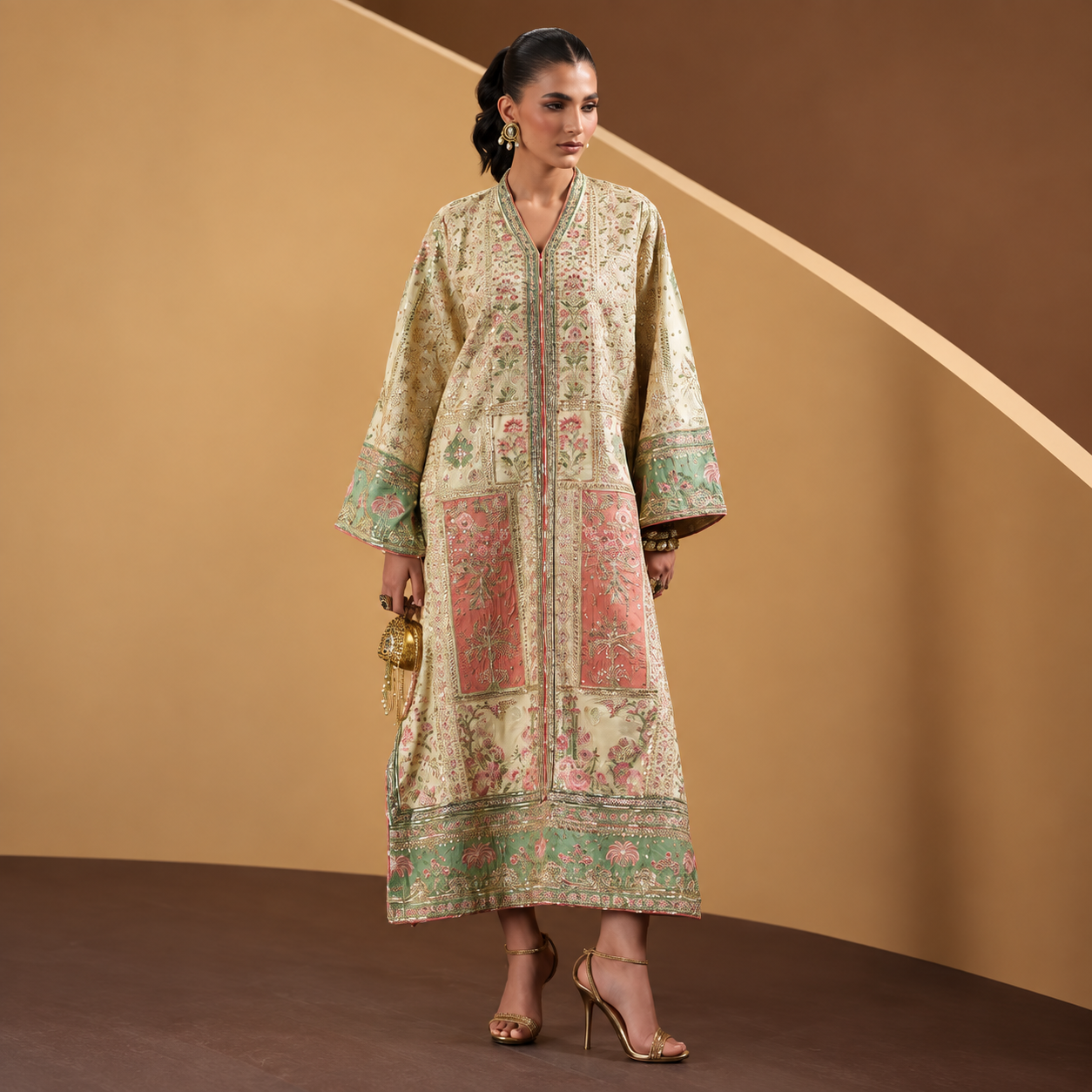 Ethnc - Matcha Kaftan Kameez set Ayla's Atelier