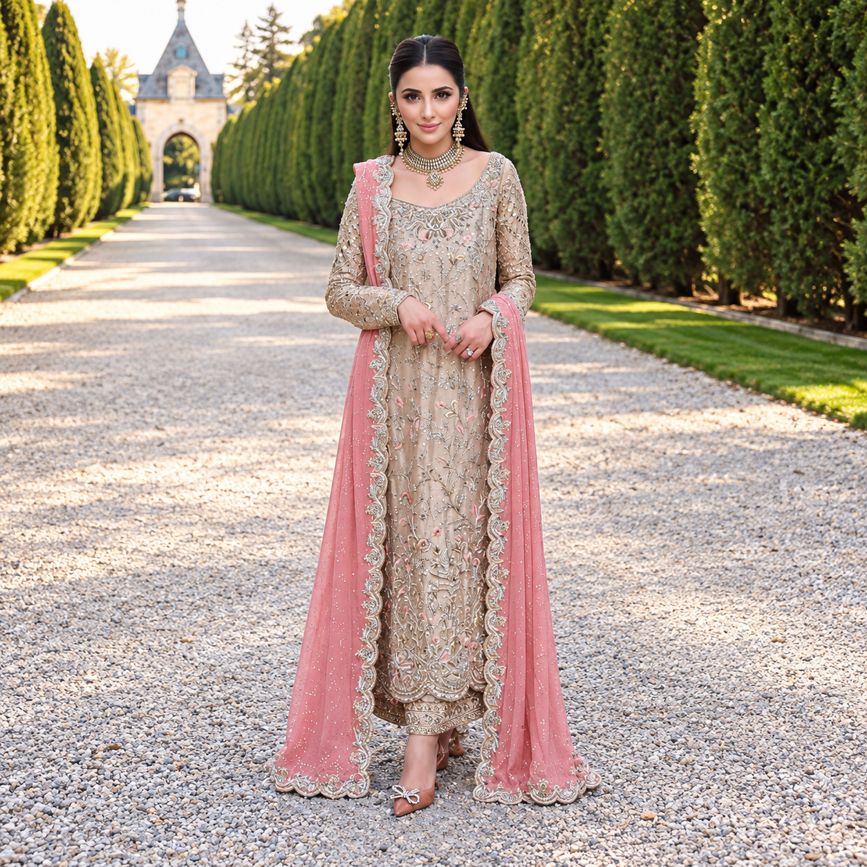 Shazia Kiyani - Champagne and Peach Ayla's Atelier