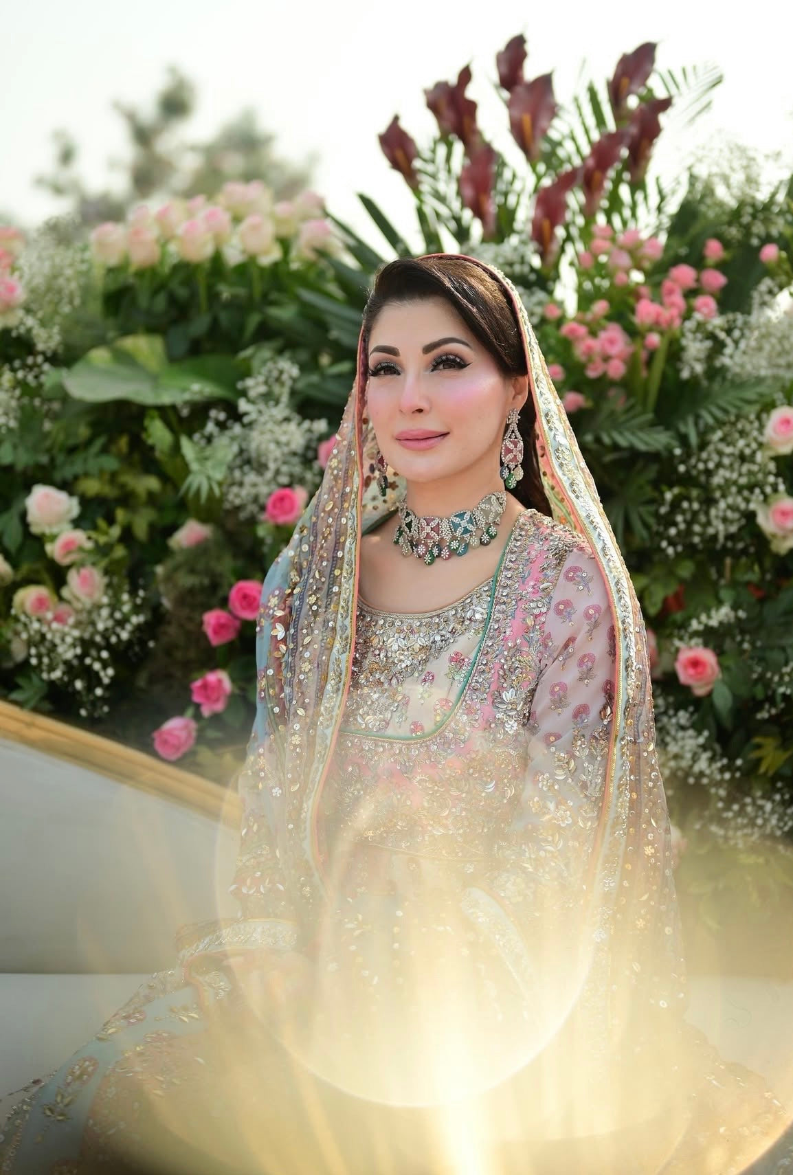 Nomi Ansari - Maryam Nawaz Pastel outfit Eemie's Studio
