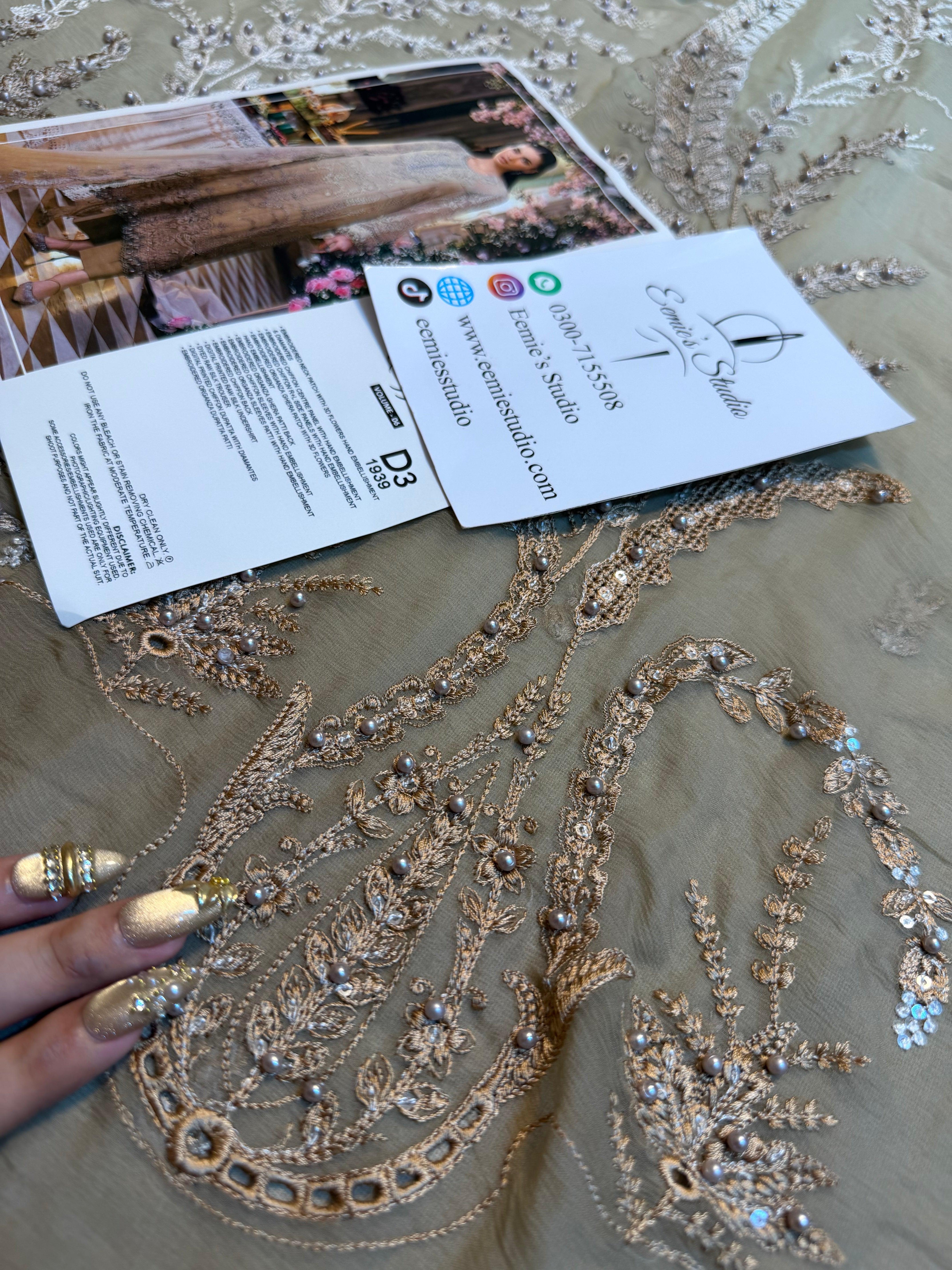 Maria.B Chiffons MPC-26-103-Olive Gold Ayla's Atelier