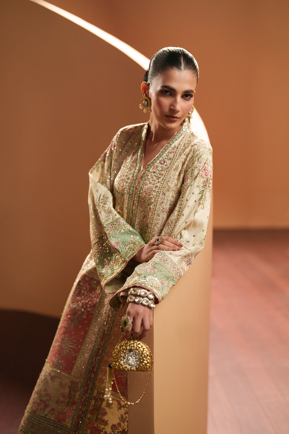 Ethnc - Matcha Kaftan Kameez set Ayla's Atelier