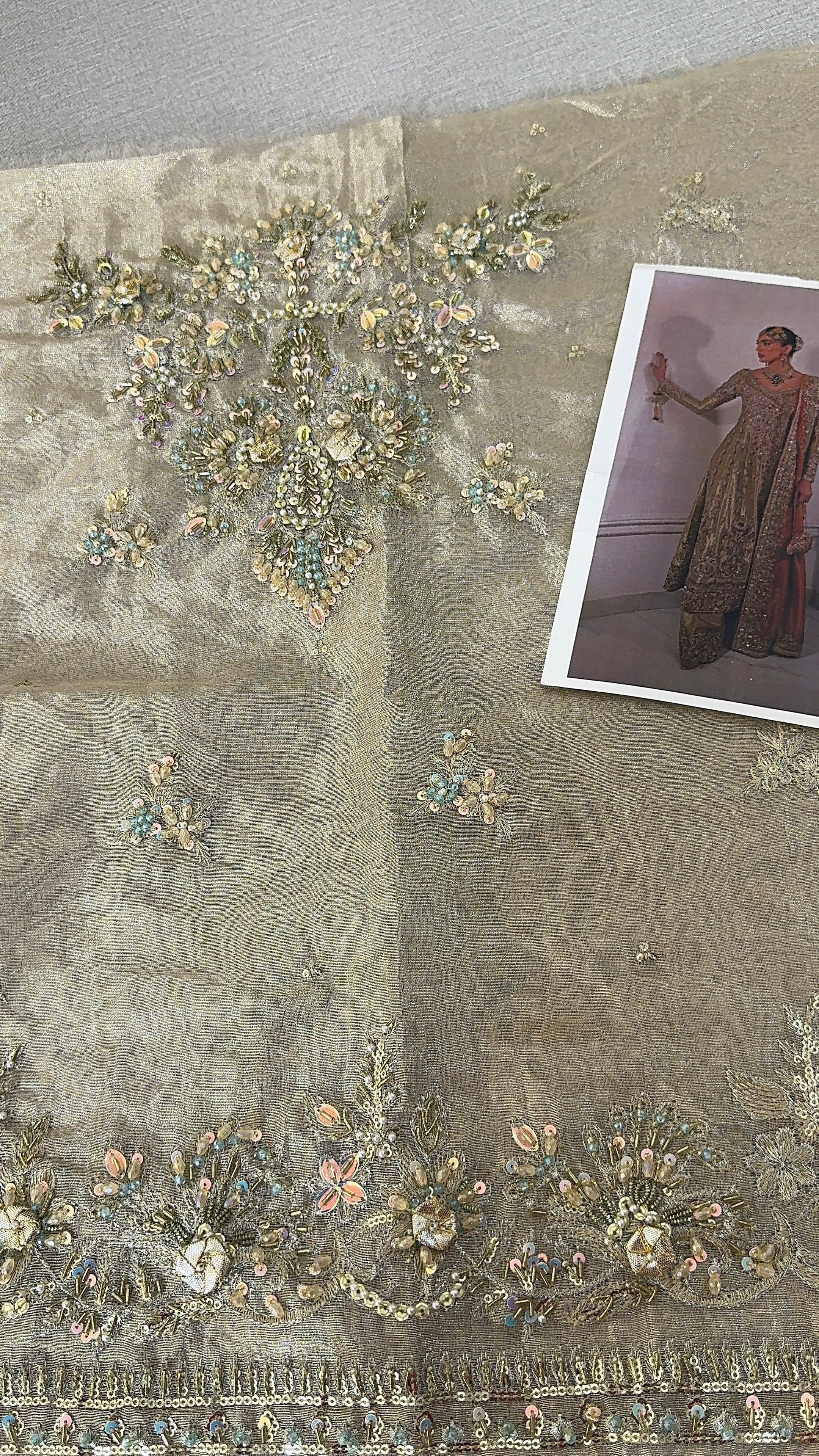 Alina Khan – Gold Metallic | Luxury Double Zari Pakistani Designer Dress Ayla's Atelier