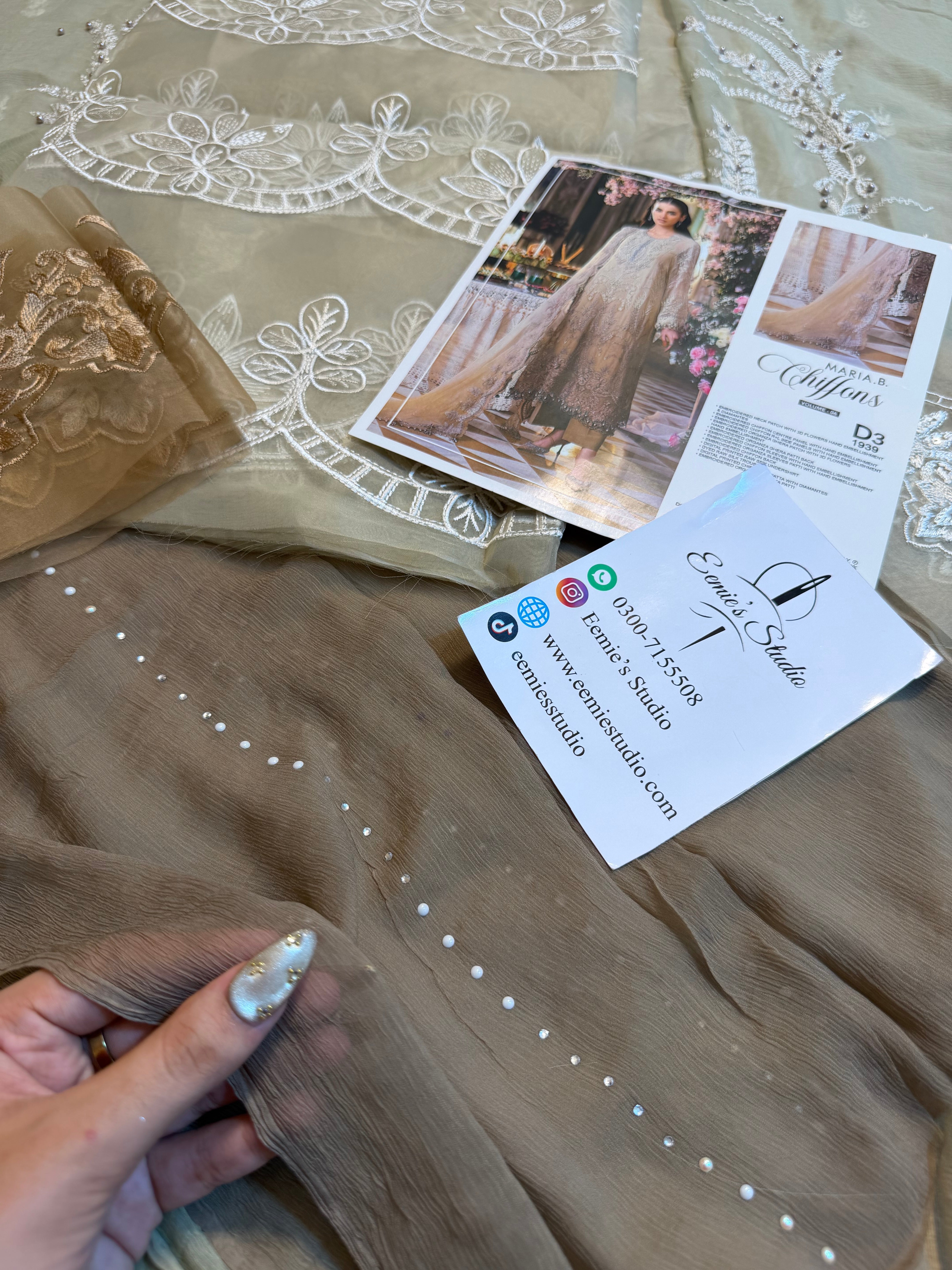 Maria.B Chiffons MPC-26-103-Olive Gold Ayla's Atelier