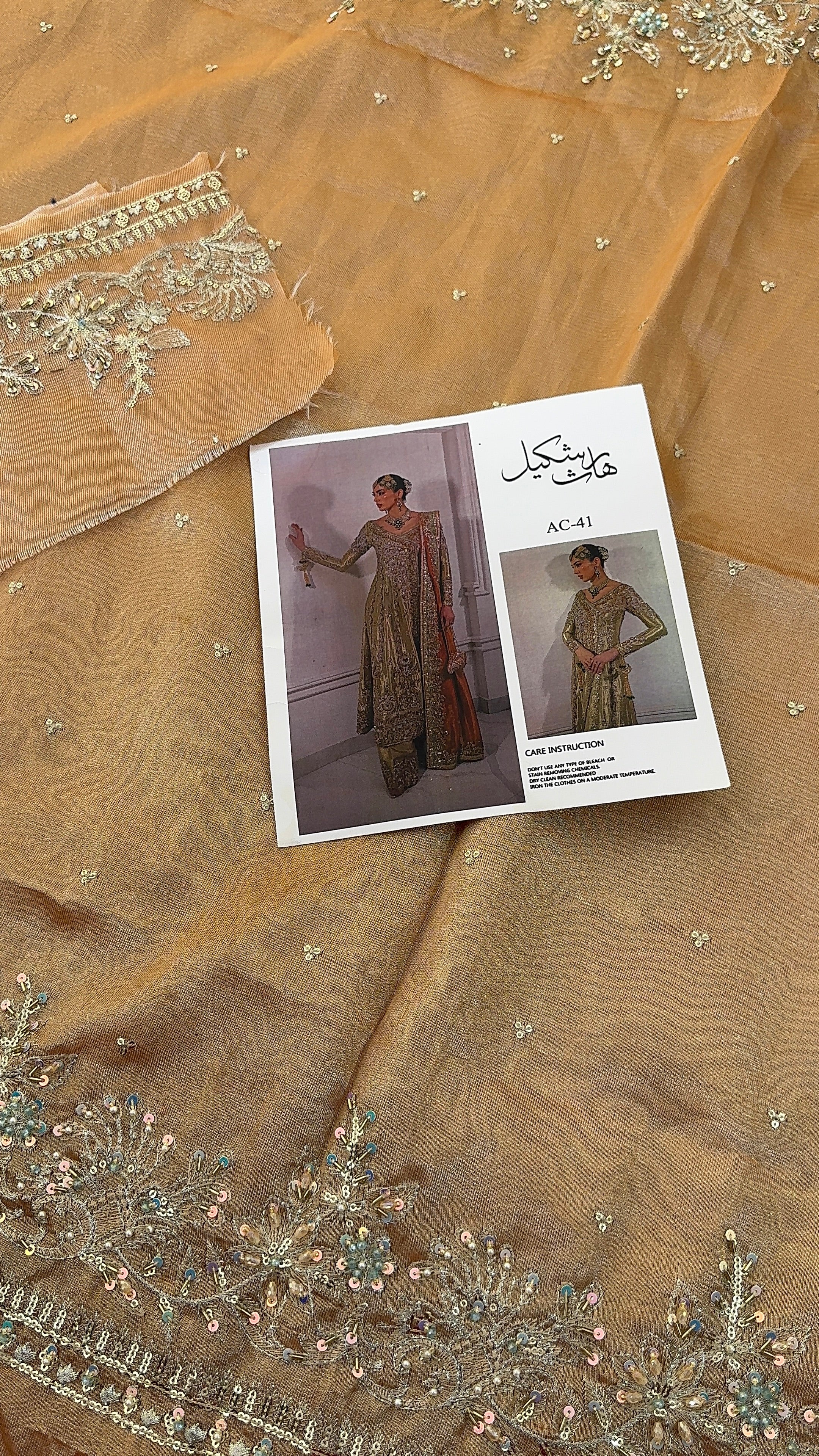 Alina Khan – Gold Metallic | Luxury Double Zari Pakistani Designer Dress Ayla's Atelier