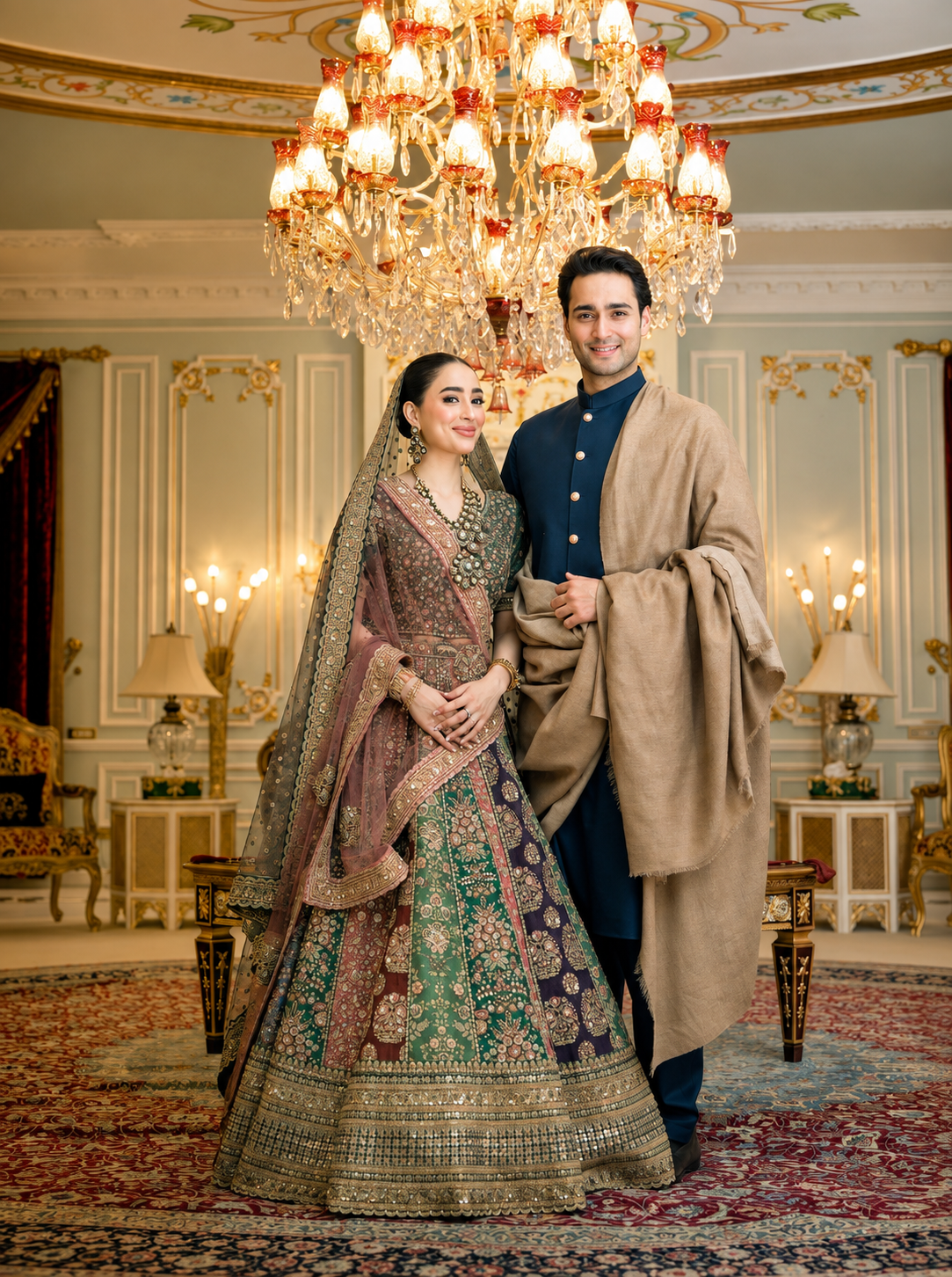 Sabyasachi Mukherjee Multi With 18 Panel – Luxury Walima Dress in Premium Tassel Silk Ayla's Atelier