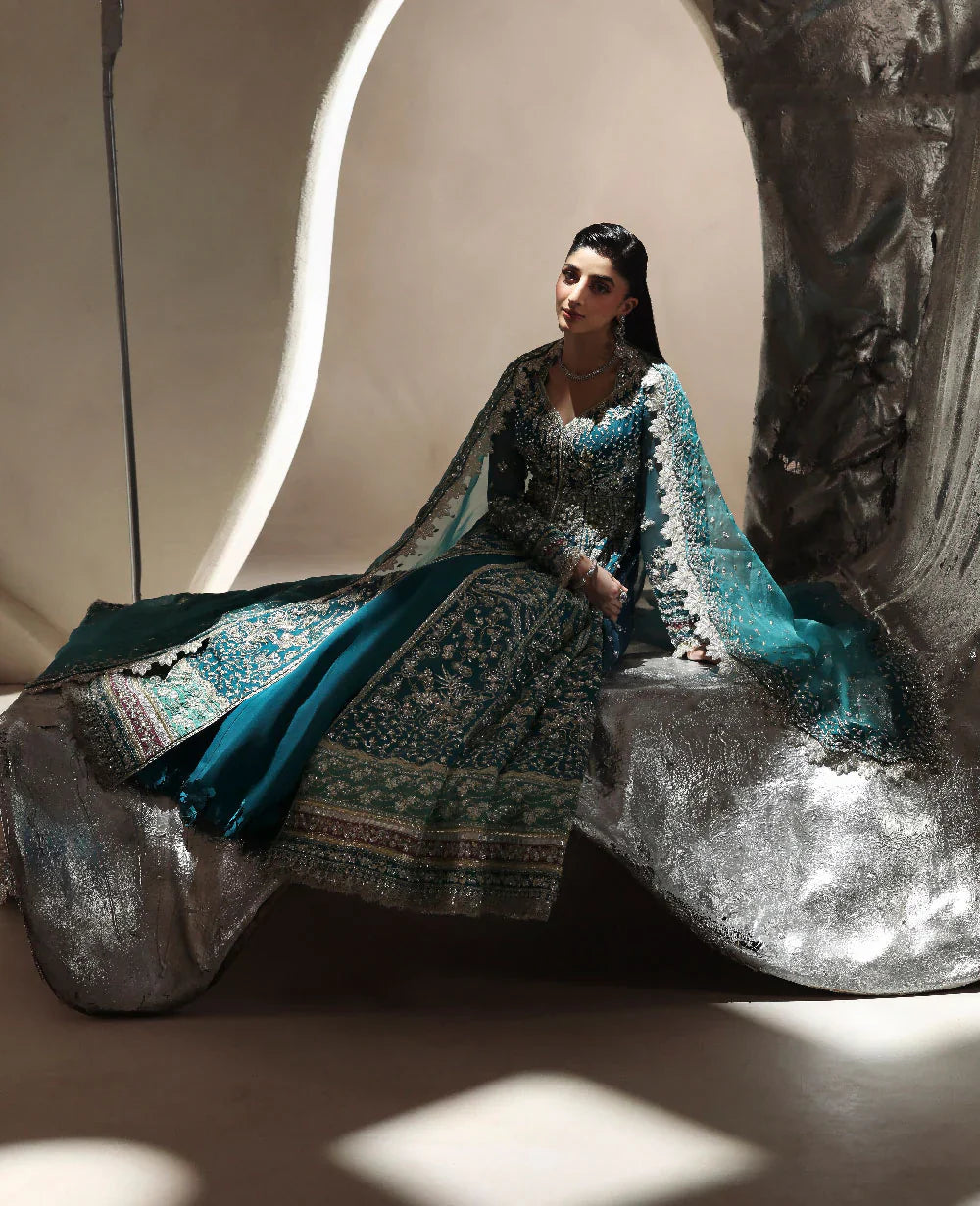 Republic Womenswear Lilianne Wedding Unstitched (Oriane) Royal Embroidery