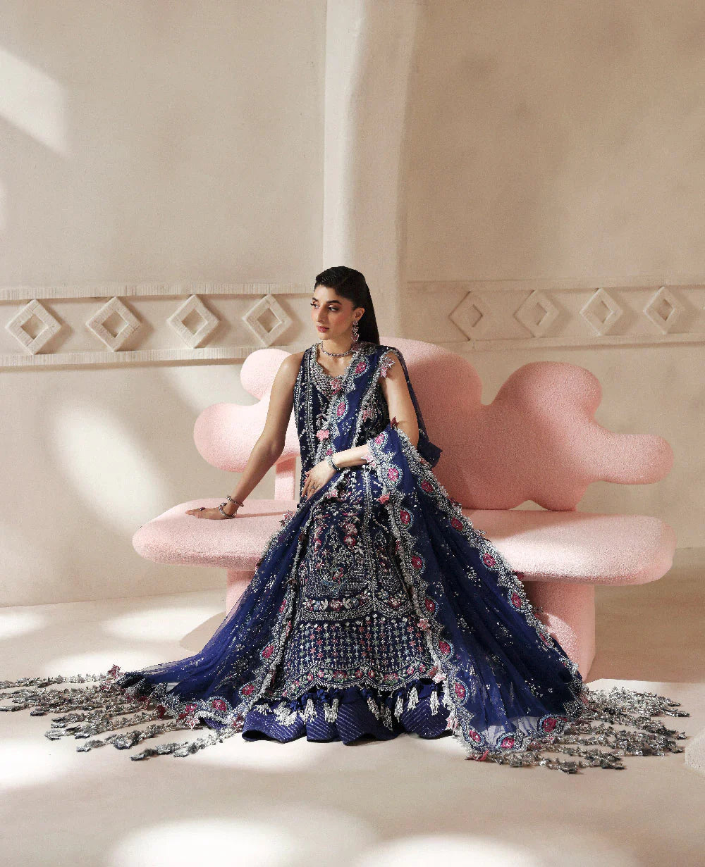Republic Womenswear Lilianne Wedding Unstitched (Clarisse) Royal Embroidery