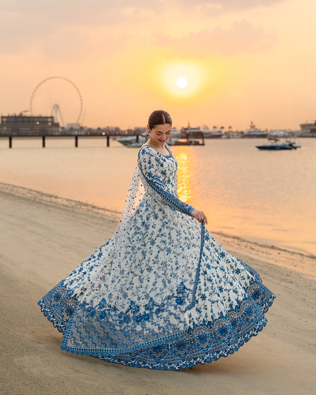 Faiza Saqlain Jehona Luxury Lawn Formal Dress Side View by Ayla's Atelier