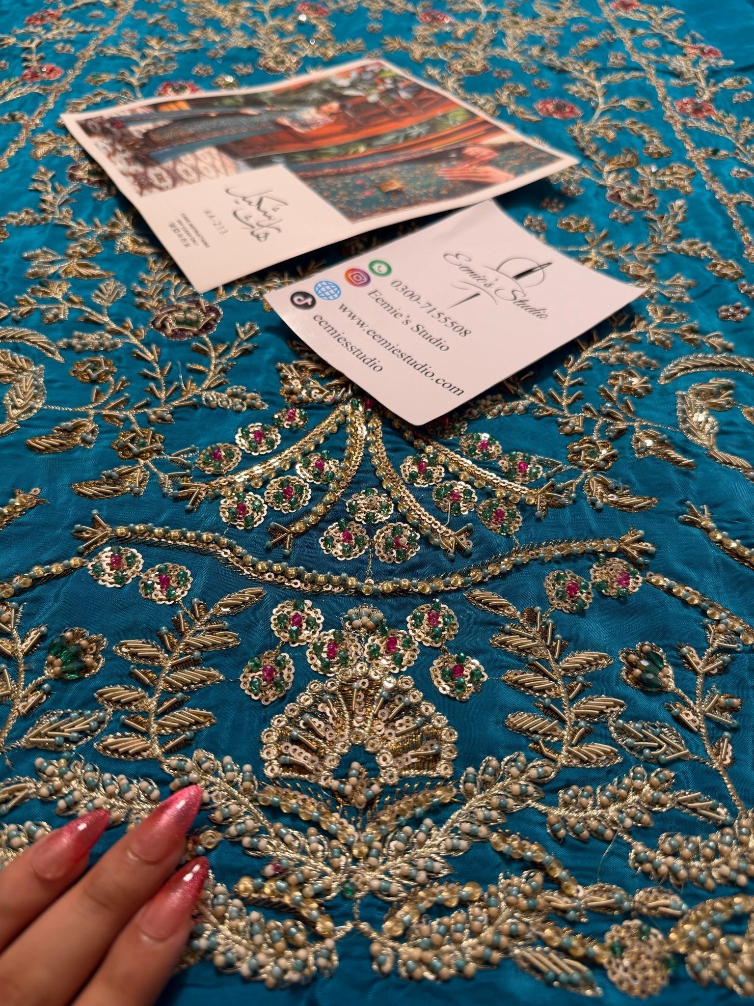 Haris Shakeel - Peacock Teal Ensemble Ayla's Atelier