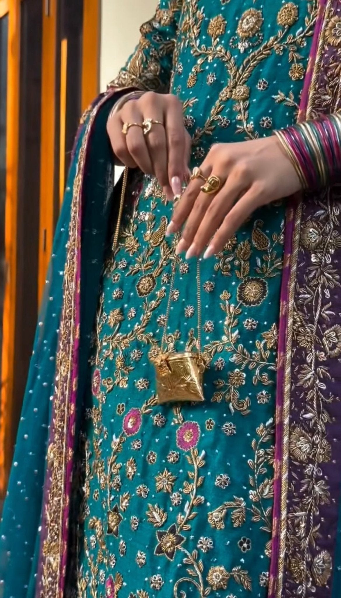 Haris Shakeel - Peacock Teal Ensemble Ayla's Atelier