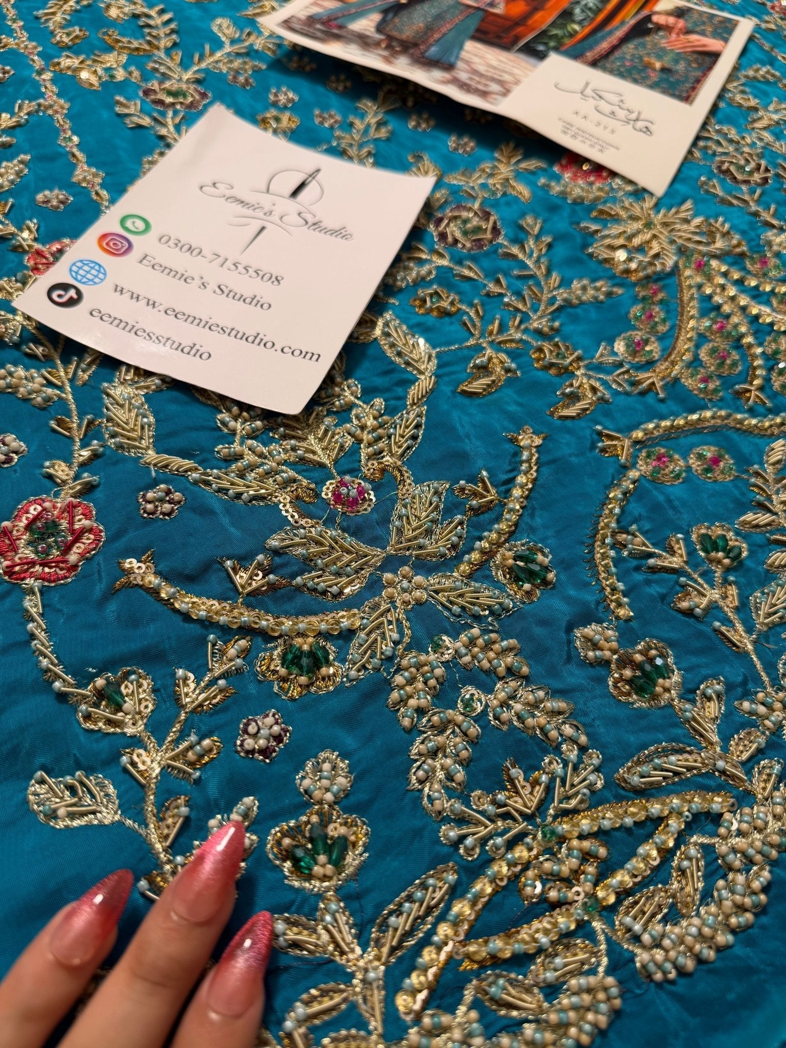 Haris Shakeel - Peacock Teal Ensemble Ayla's Atelier