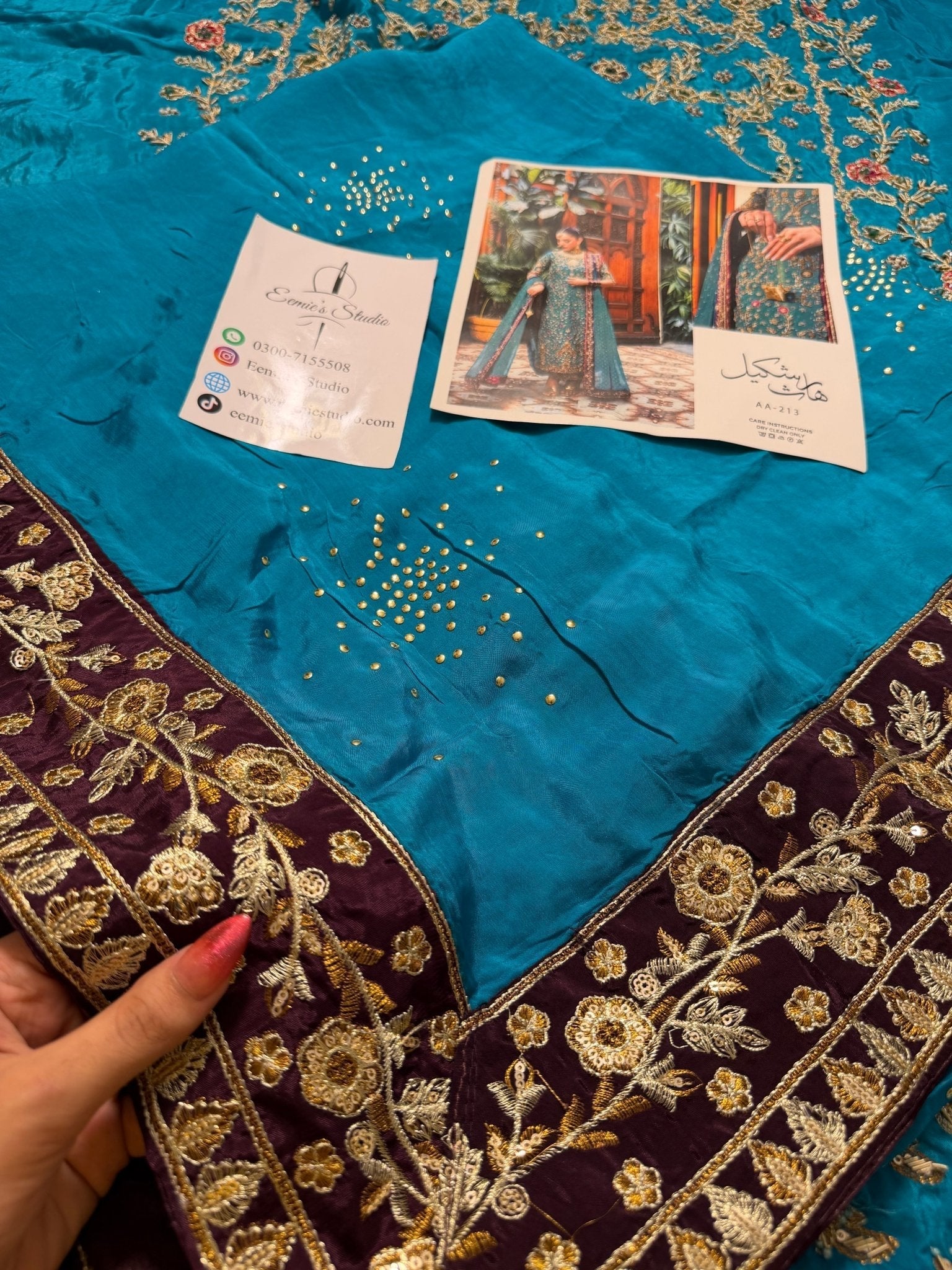 Haris Shakeel - Peacock Teal Ensemble Ayla's Atelier