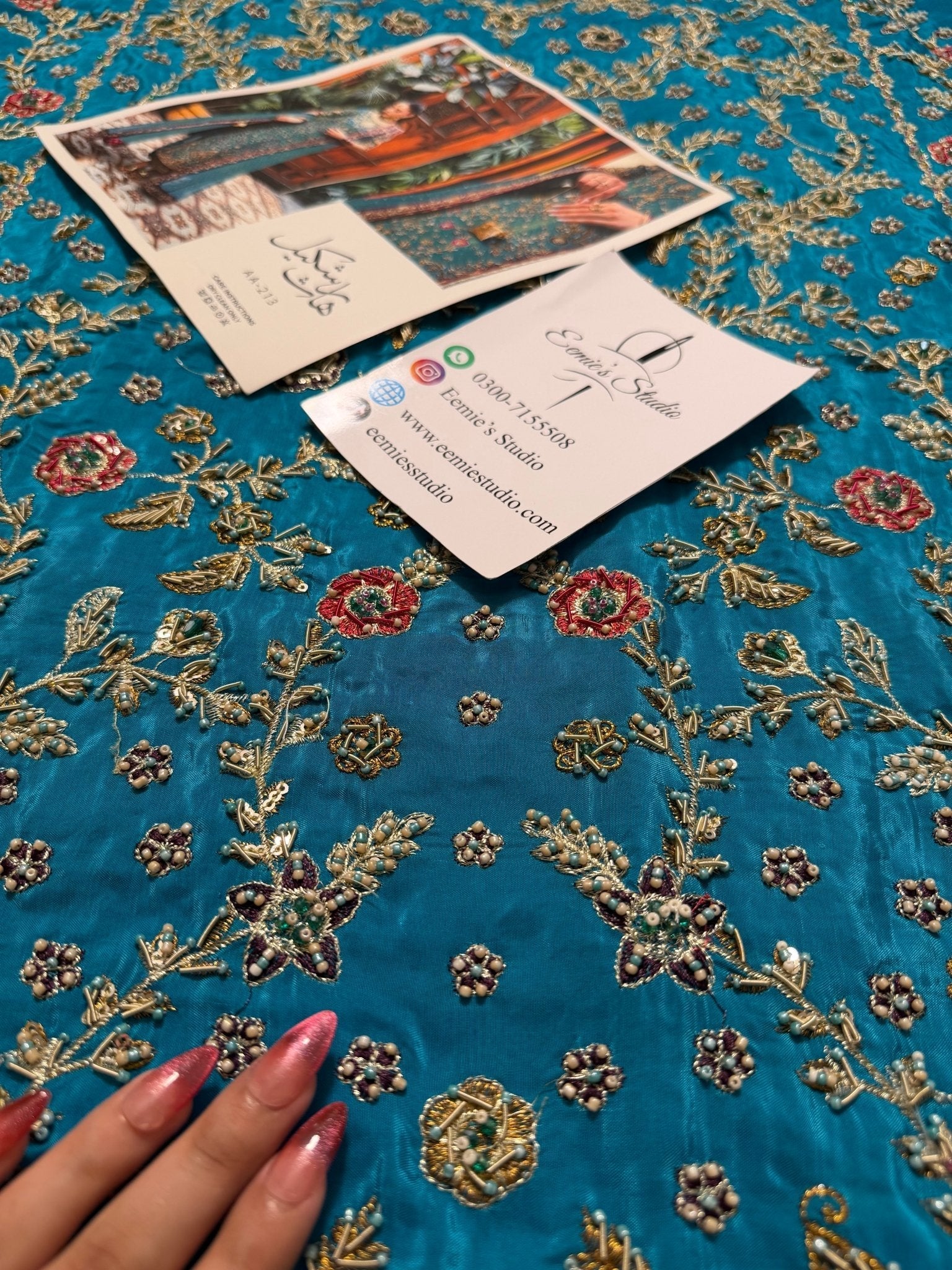 Haris Shakeel - Peacock Teal Ensemble Ayla's Atelier