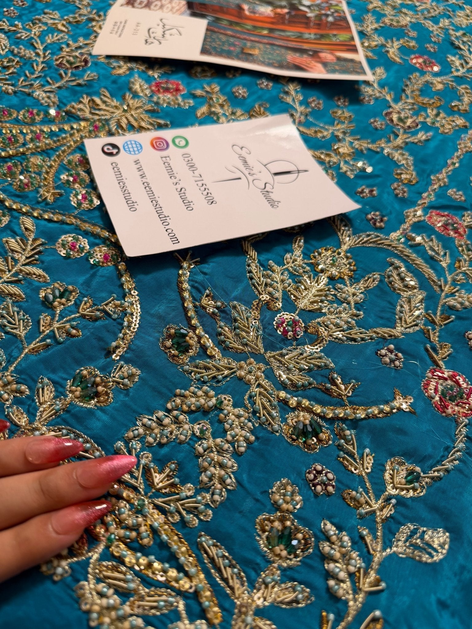 Haris Shakeel - Peacock Teal Ensemble Ayla's Atelier