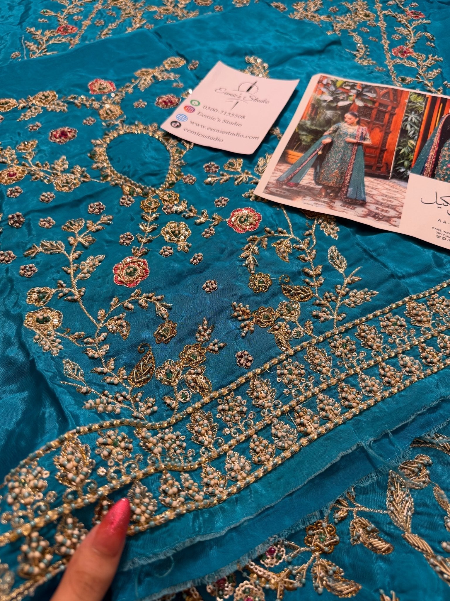 Haris Shakeel - Peacock Teal Ensemble Ayla's Atelier