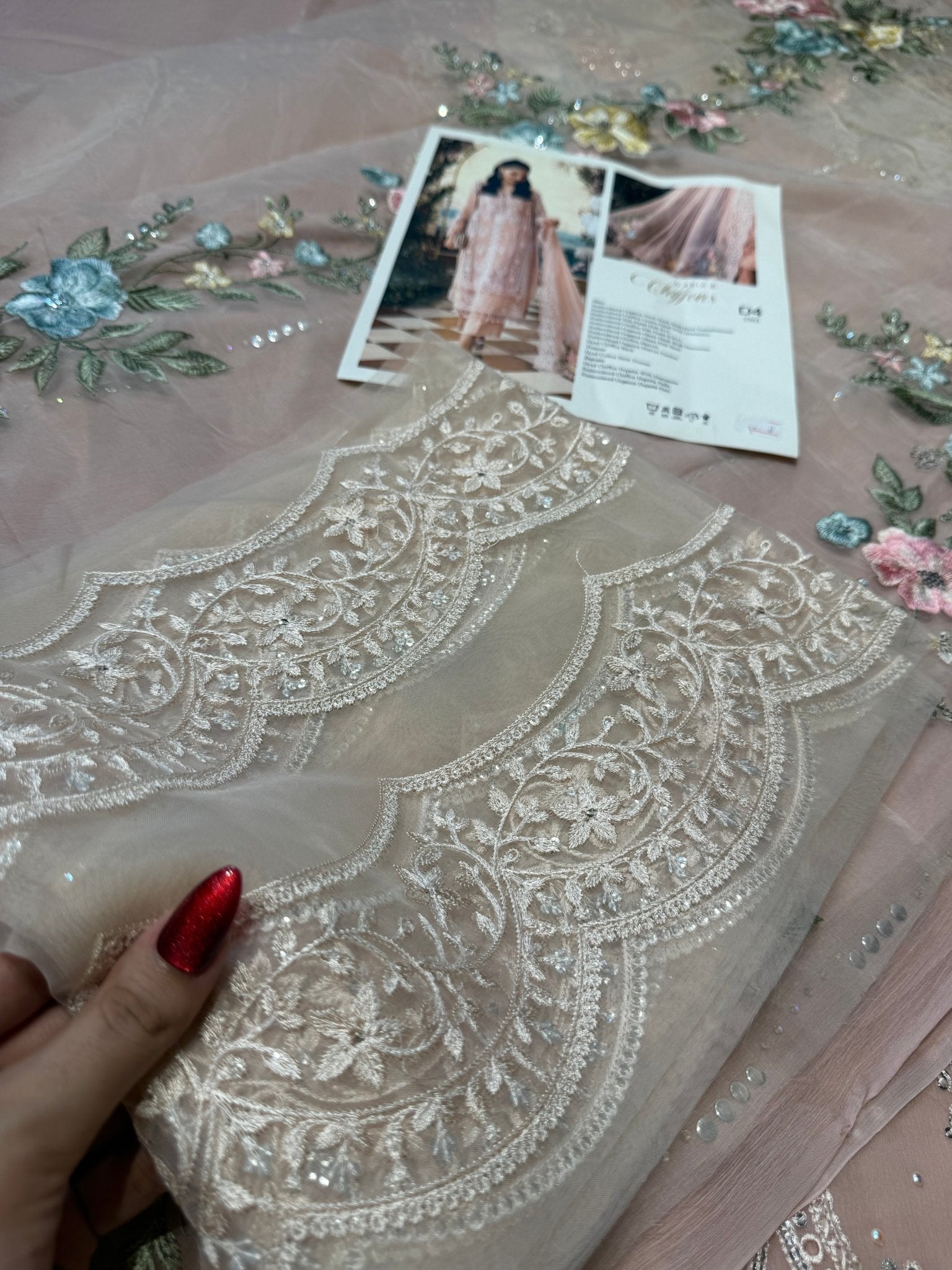 Maria.B Chiffons MPC-26-104-Peach Pink Ayla's Atelier
