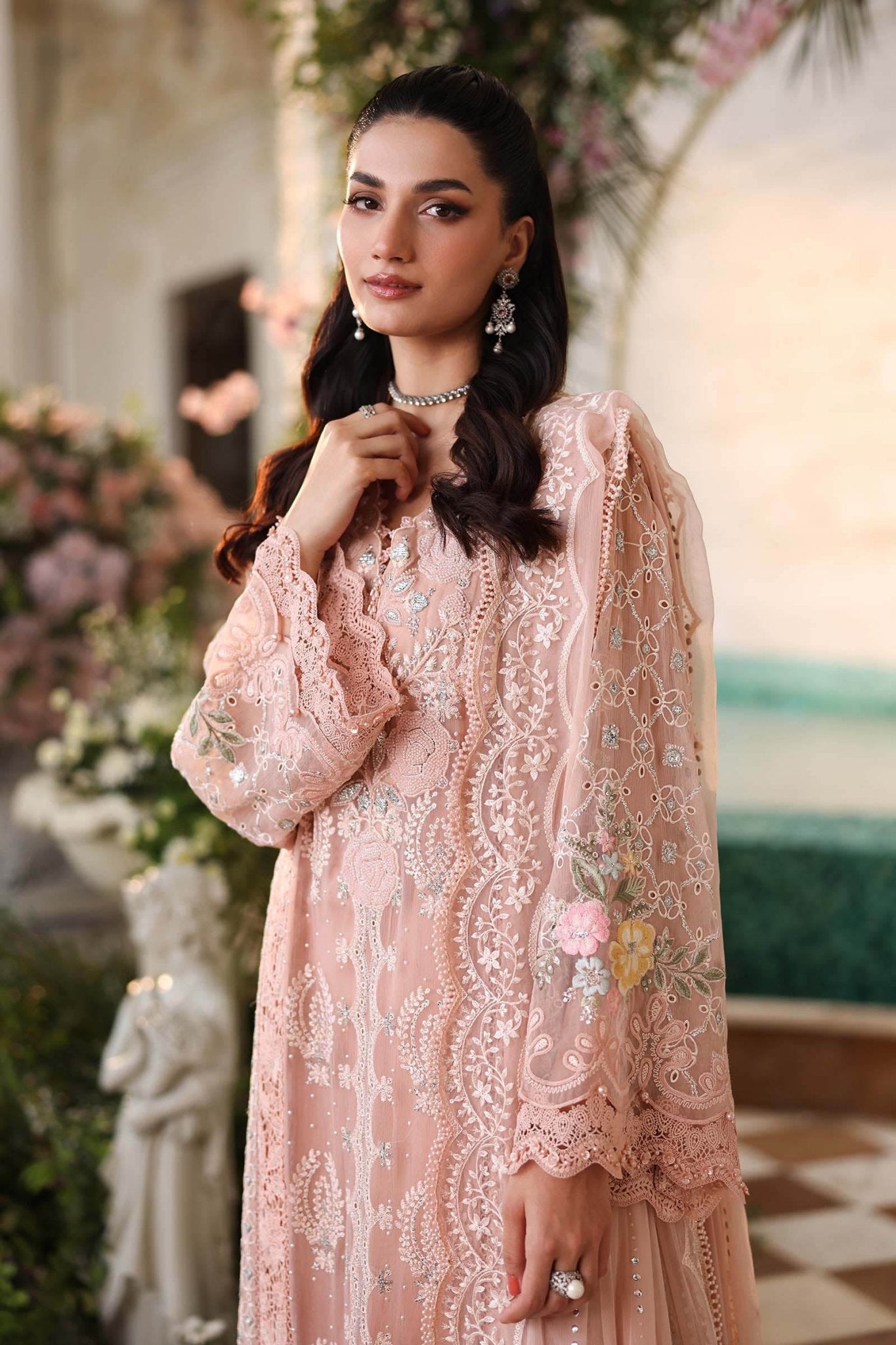 Maria.B Chiffons MPC-26-104-Peach Pink Ayla's Atelier