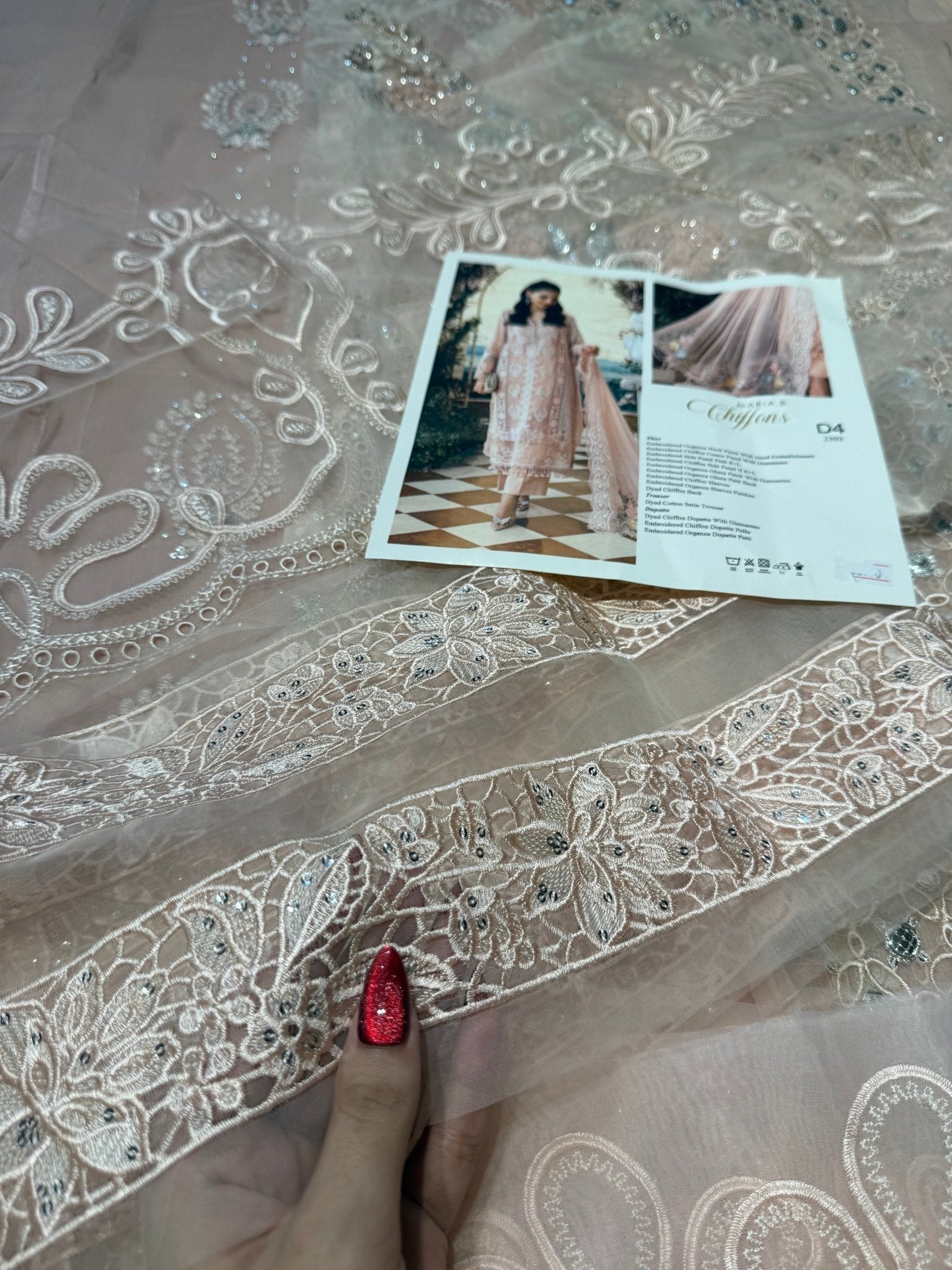 Maria.B Chiffons MPC-26-104-Peach Pink Ayla's Atelier
